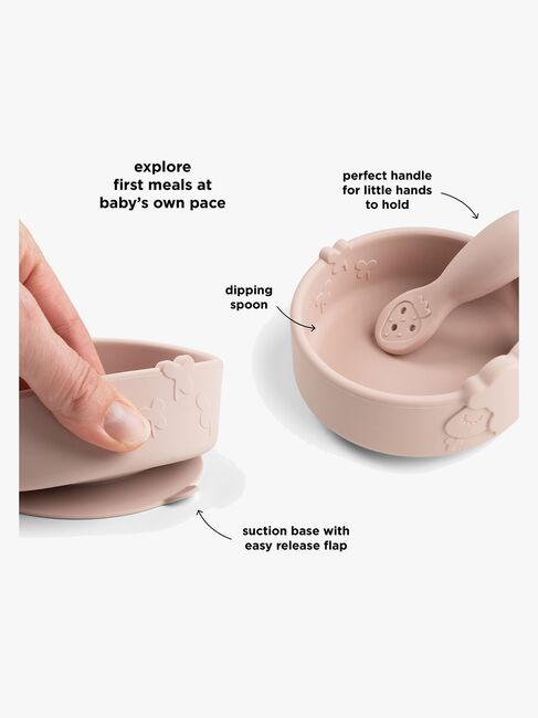 Done By Deer Sheepy Silikon Geschirr-Set Stick & Stay, Powder