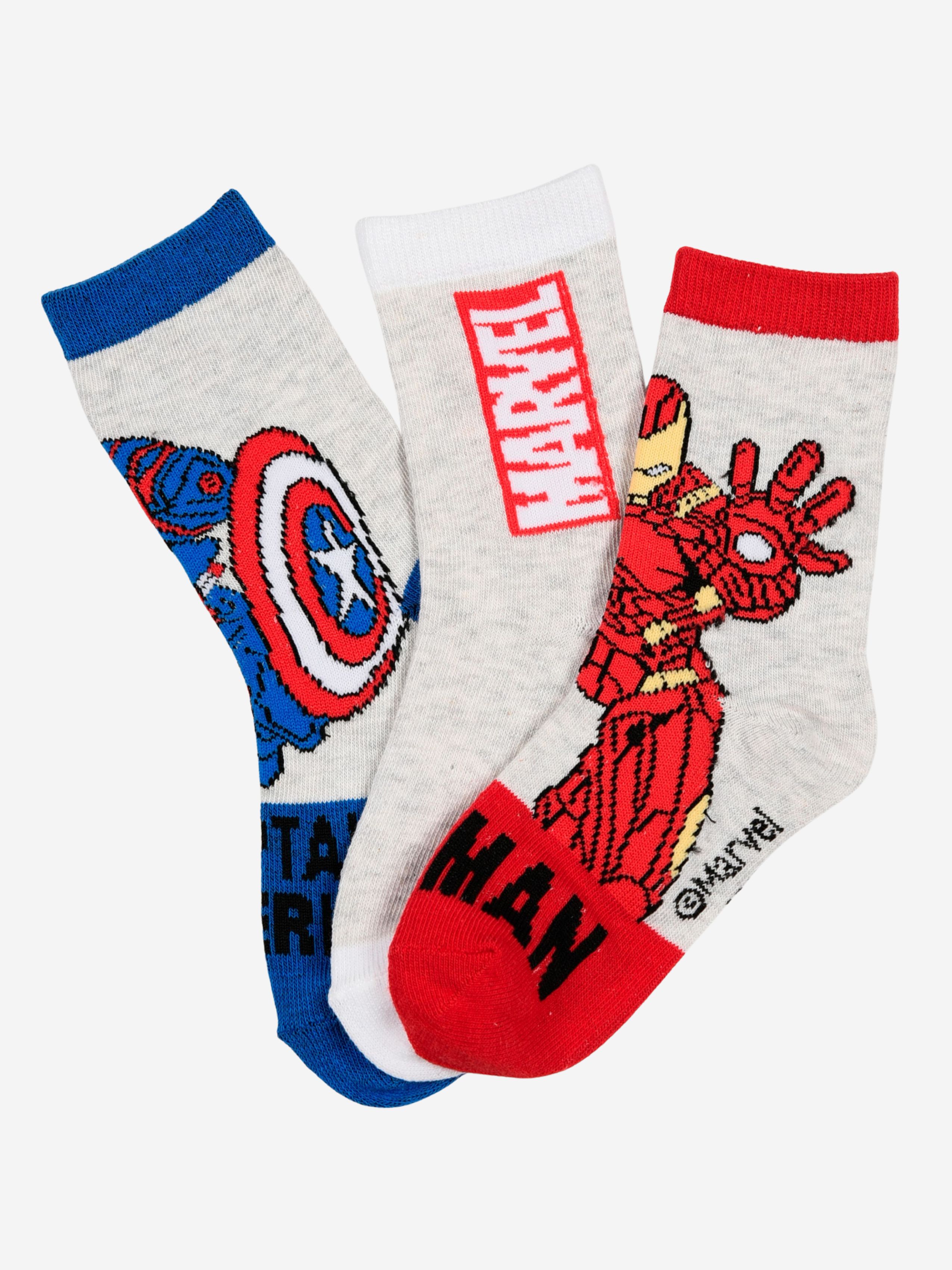 Marvel Avengers Socken 3er-Pack, Mehrfarbig, 27-30