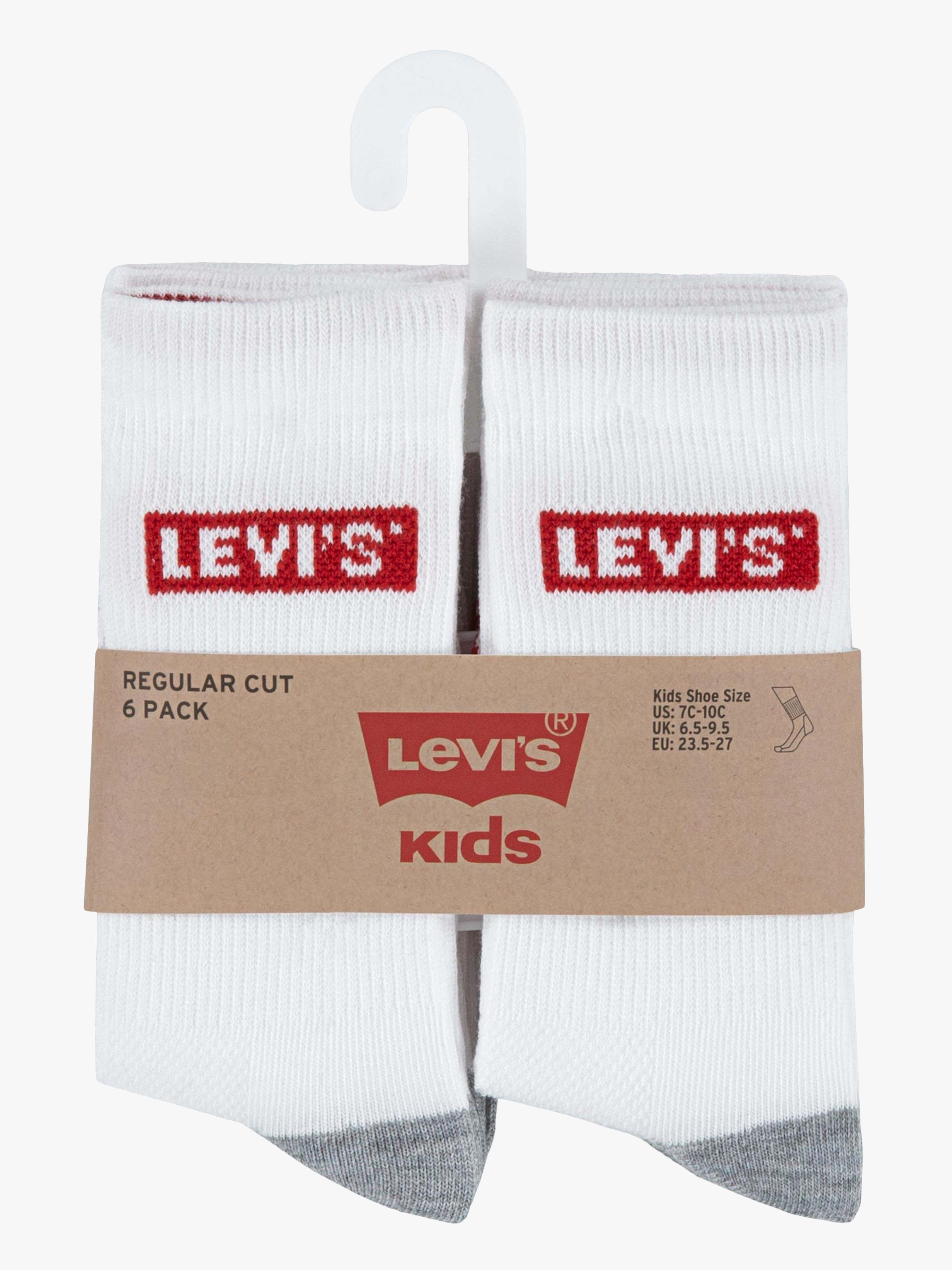 Socken 6er-Pack, Weiß, 9-11 Jahre