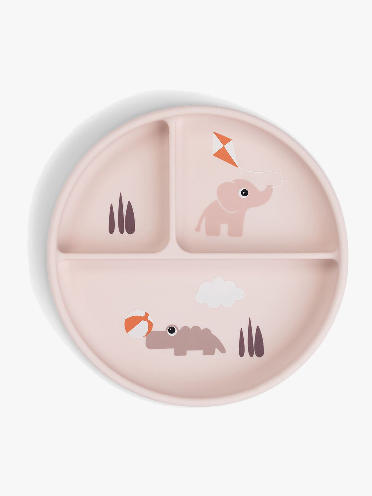 Done By Deer Playground Stick & Stay Geteilter Silikonteller, Powder