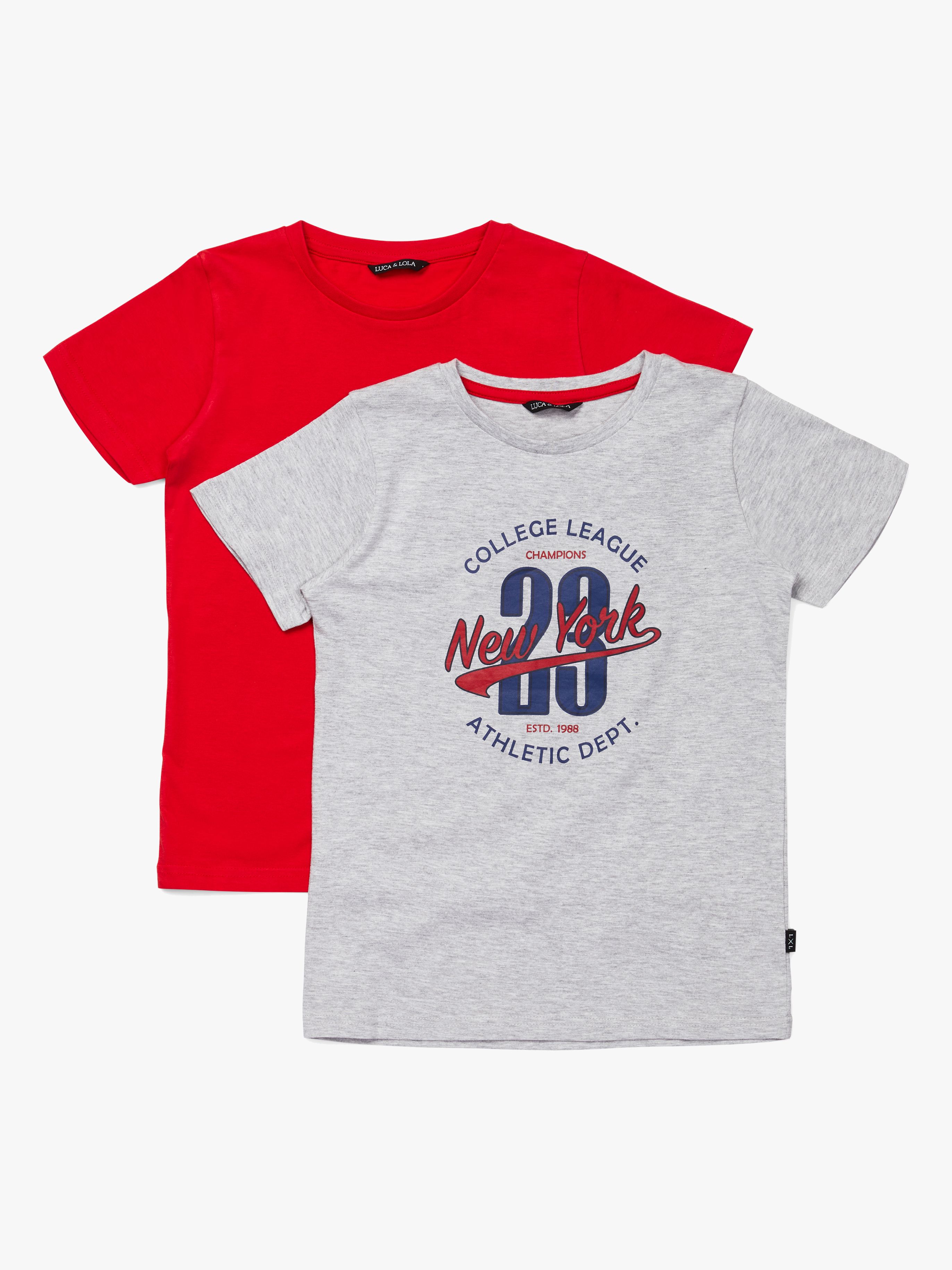 Luca &  Lola Riccione T-Shirt 2er-Pack, Grey/Red 146-152