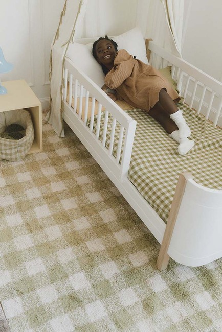LorenaCanals Waschbar Vichy Teppich 90x120 cm, Matcha