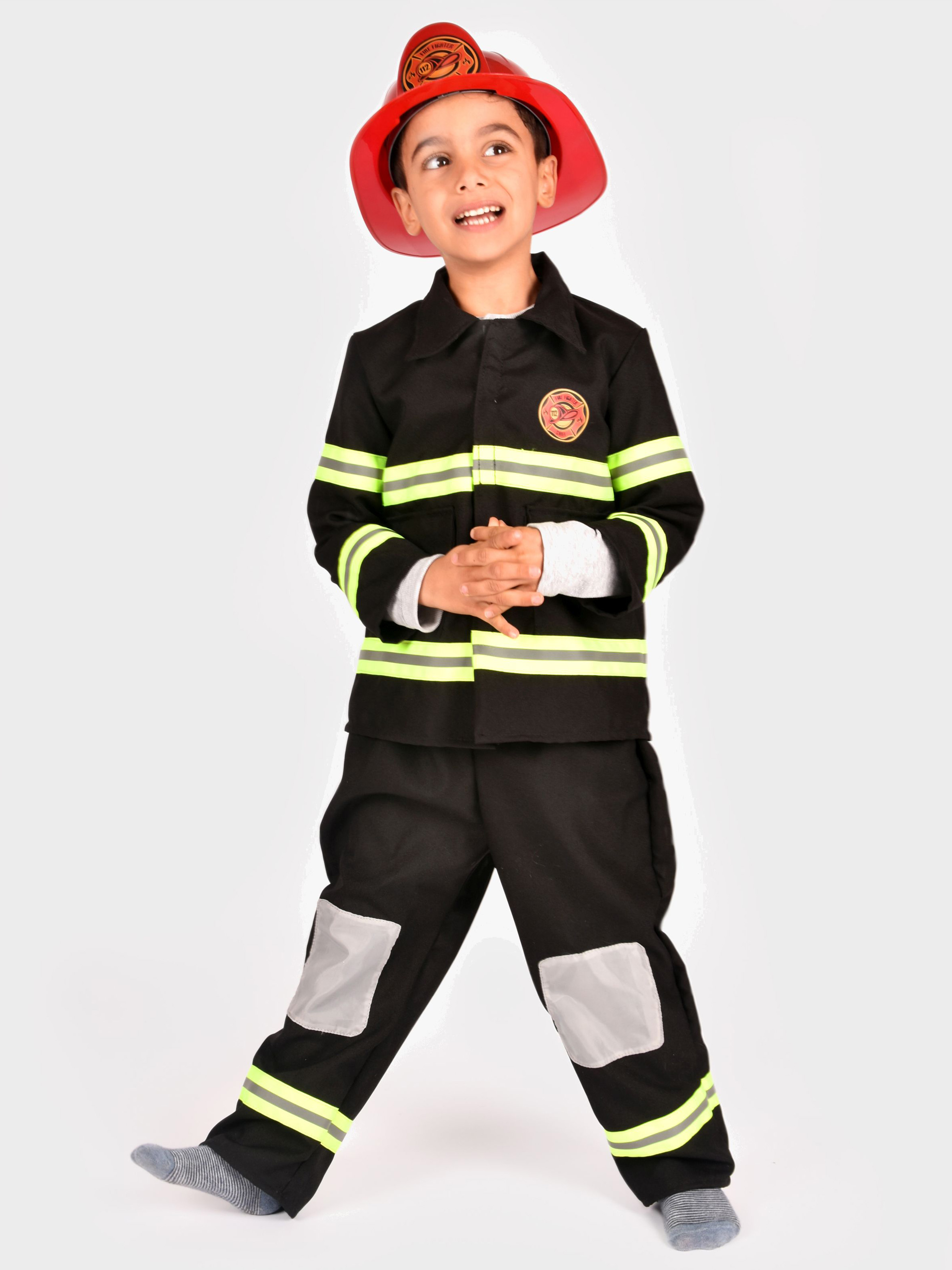 Den Goda Fen Kostüm Feuerwehr-Set 110-116 cm, Dunkelblau