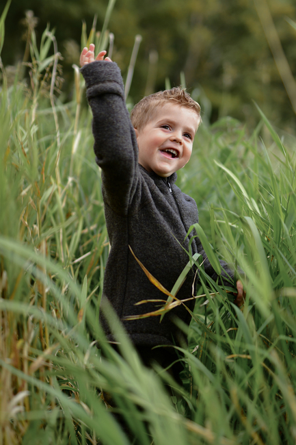 Mikk-Line Wollfilz-Jacke Kind, Dark Brown Melange