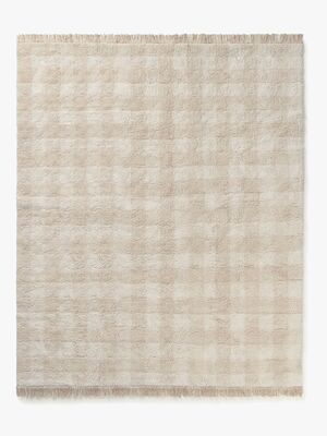 Lorena Canals Waschbarer Vichy Teppich 150x180 cm, Ivory