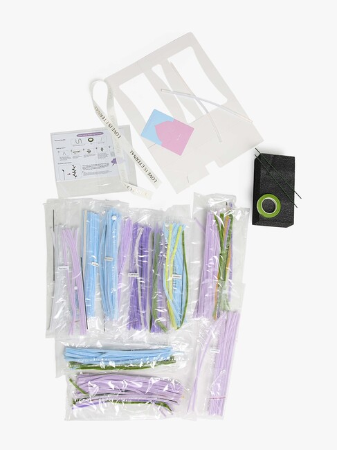 Fippla DIY-Set Blumenstrauß mit Pfeifenreinigern 32 Teile, Lila