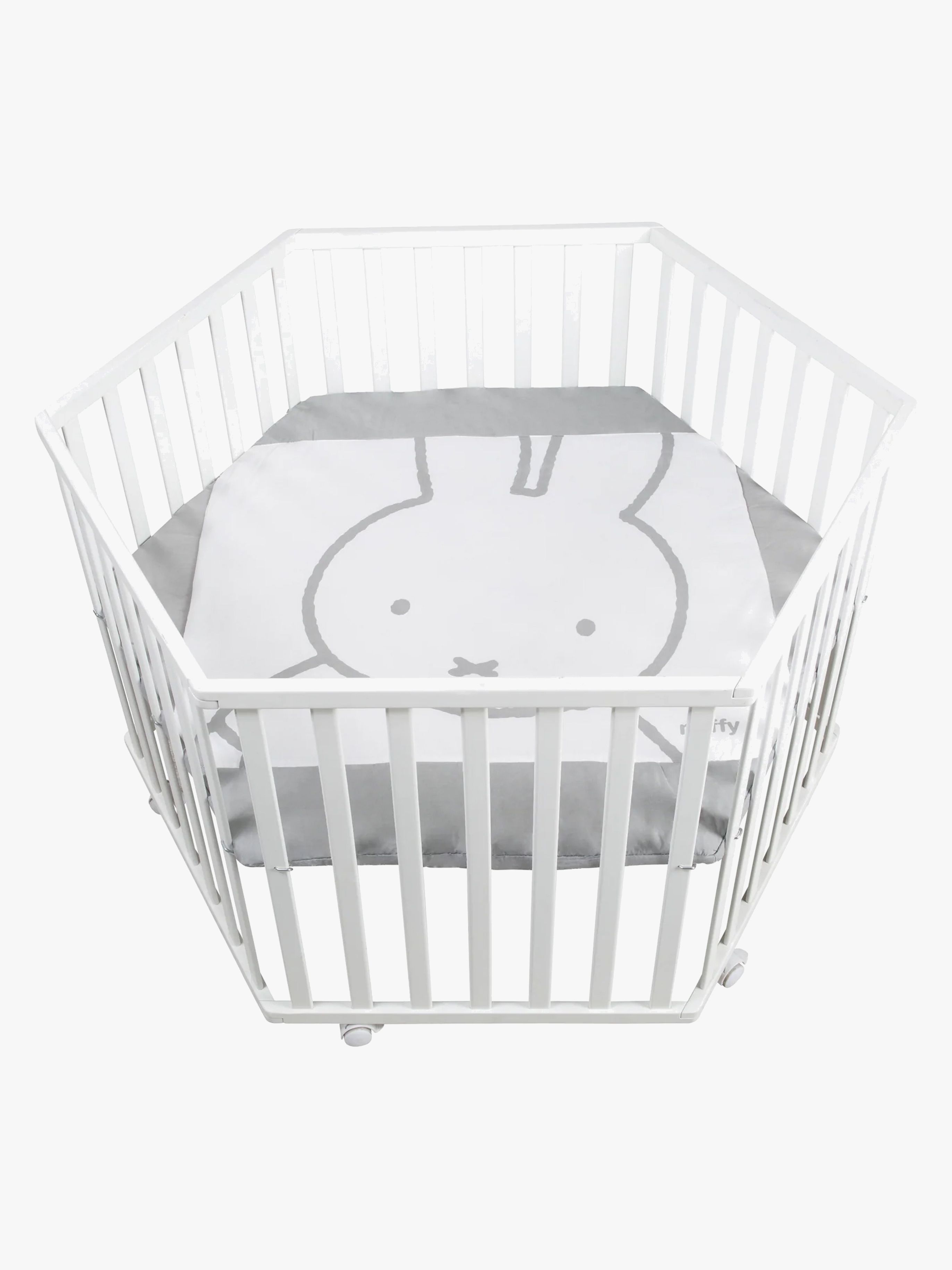 Roba Hexagon Laufgitter mit Rädern, Miffy White