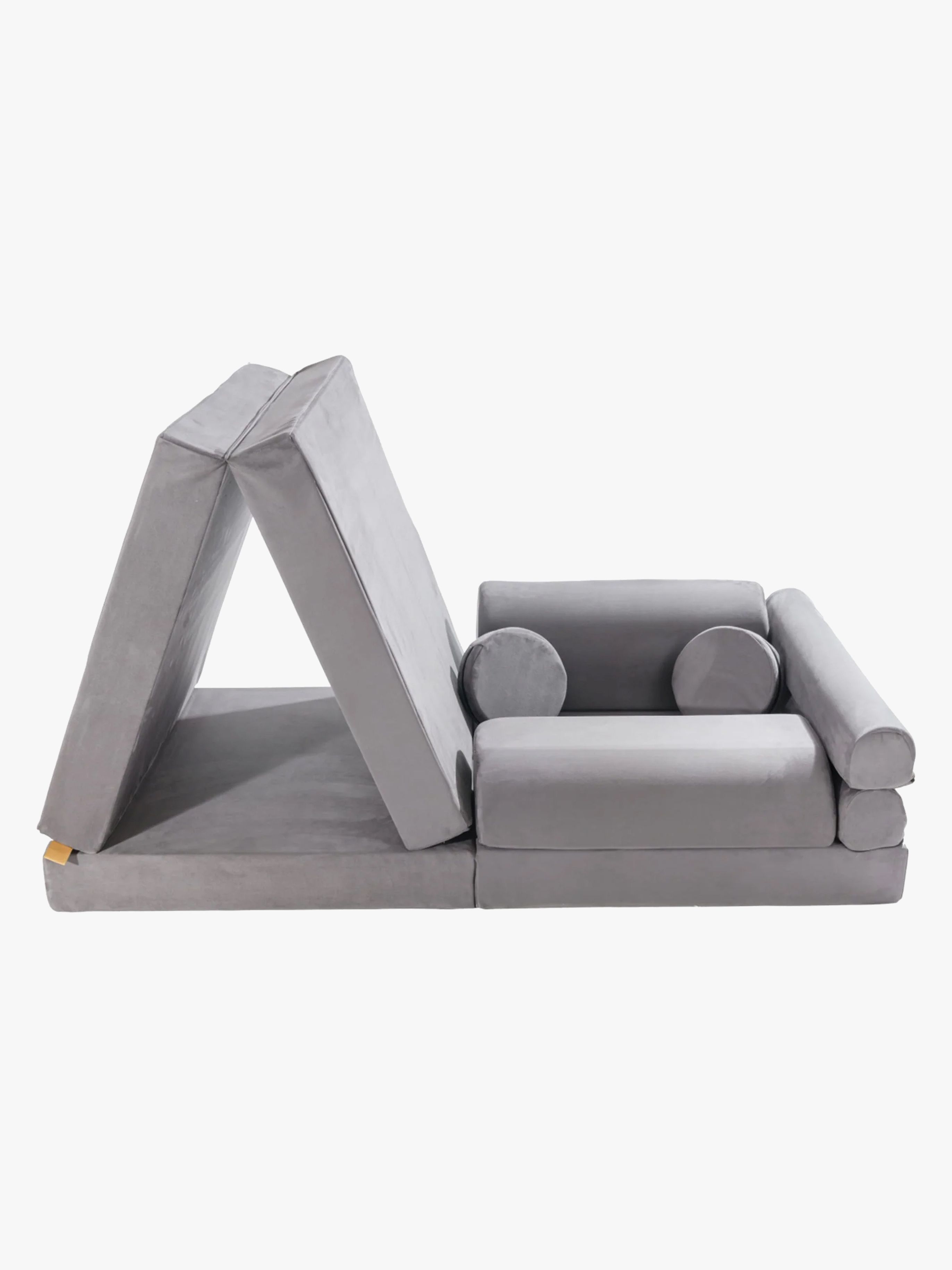 Meowbaby Play Premium Slimcord Modul-Sofa, Grau, Kindersofa, Kindercouch, Kinder
