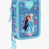 Disney Die Eiskönigin Gefülltes Dreifach-Federmäppchen 37 Teile, Blau