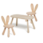 Minitude Nordic Tisch Oval mit Stühlen Kaninchen, Holz