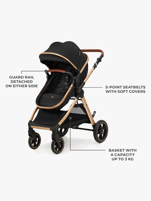 Kinderkraft ESME PRO 3-in-1 Kombikinderwagen Travelsystem, Pure Black