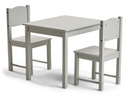 JLY Classic Tisch und 2er-Pack Stühle, Grau