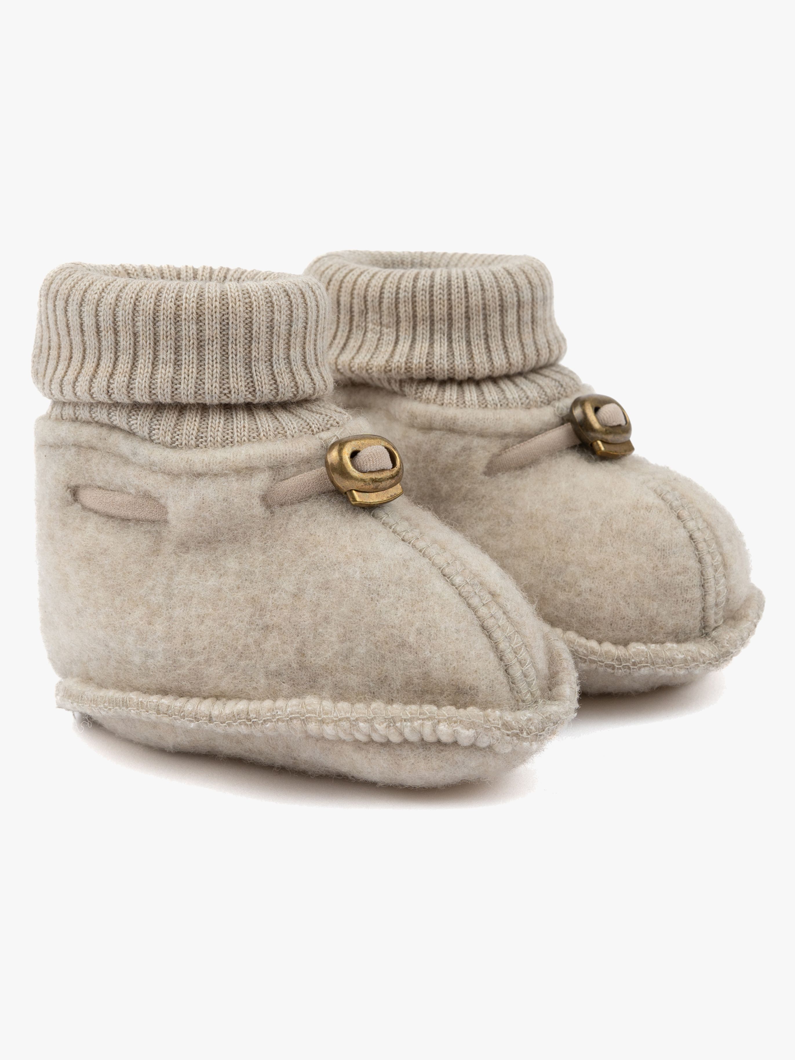 Mikk-Line Überziehschuhe Merinowolle, Melange Offwhite, 86-92