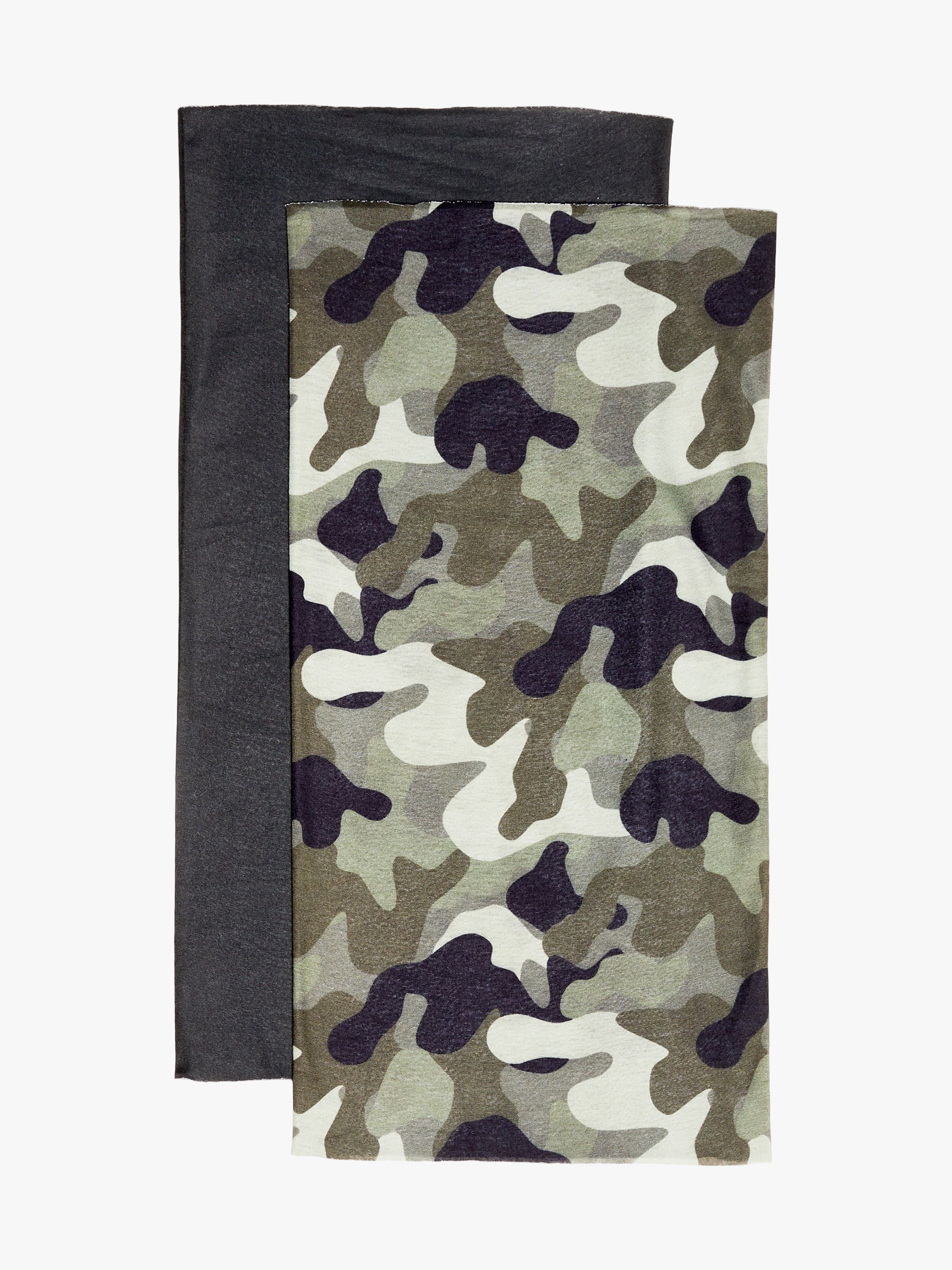 Nordbjørn Bjørli Halswärmer 2er-Pack, Black / Camo Splash Deep Lichen Green
