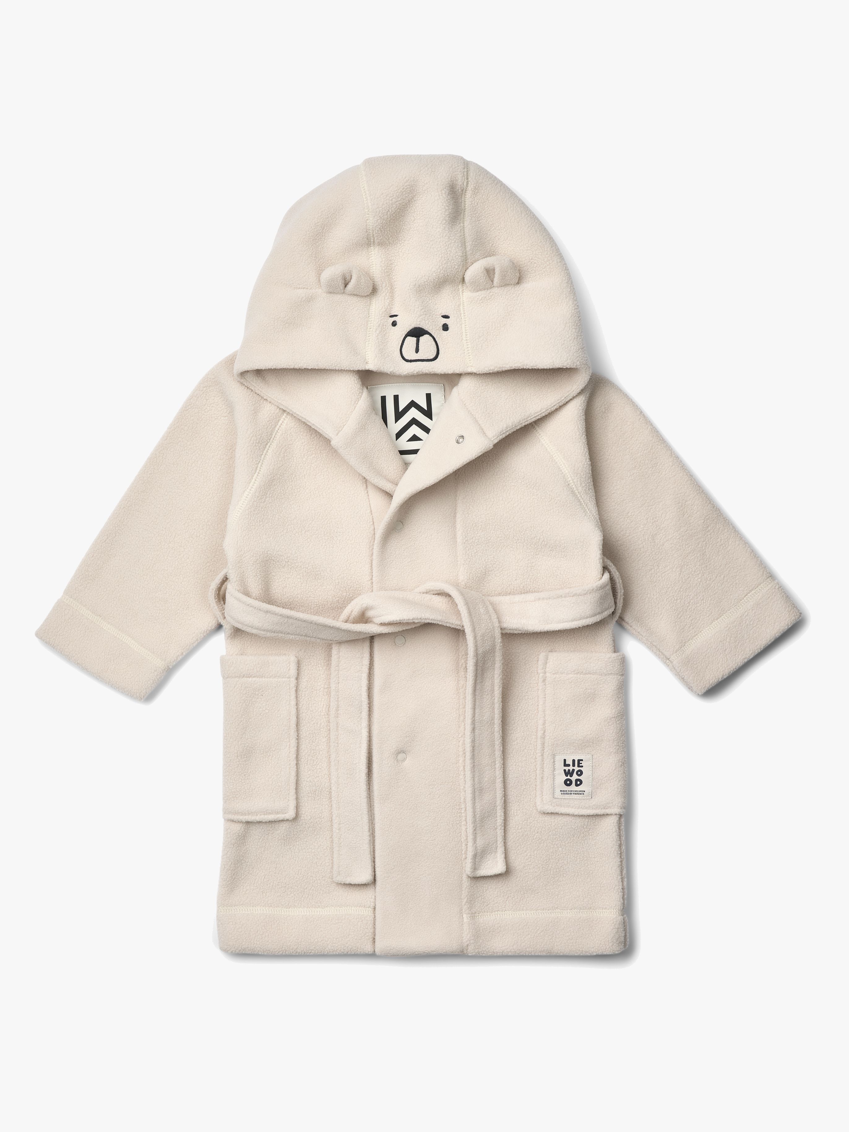 LIEWOOD Minik Bear Fleece Bademantel, Sandy, 7-8 Jahre