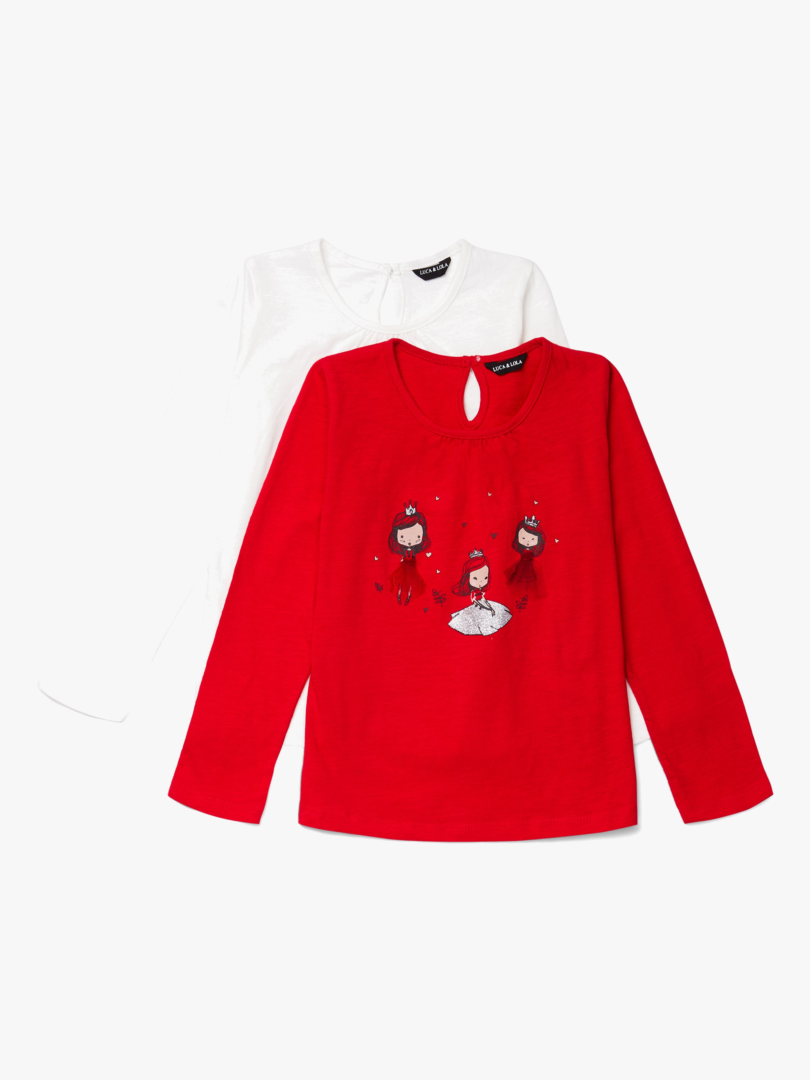 Luca &  Lola Martina Top 2er Pack, Red/White 110–116