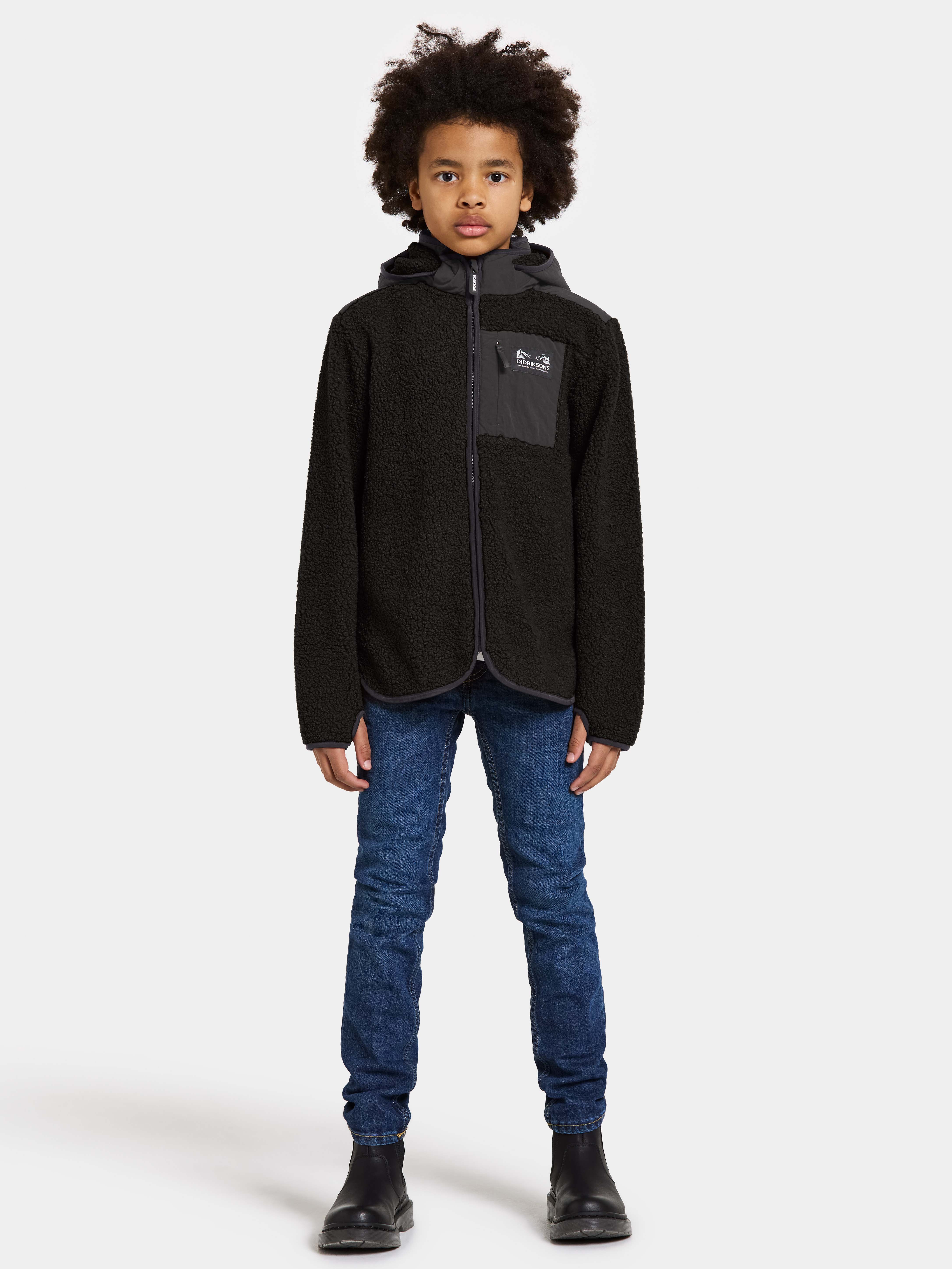 Didriksons Exa Fleecejacke, Schwarz, 120