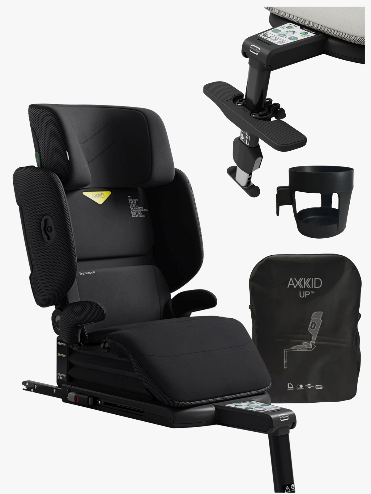 Axkid Up Kindersitz inkl. Zubehör, Coastal Storm Black