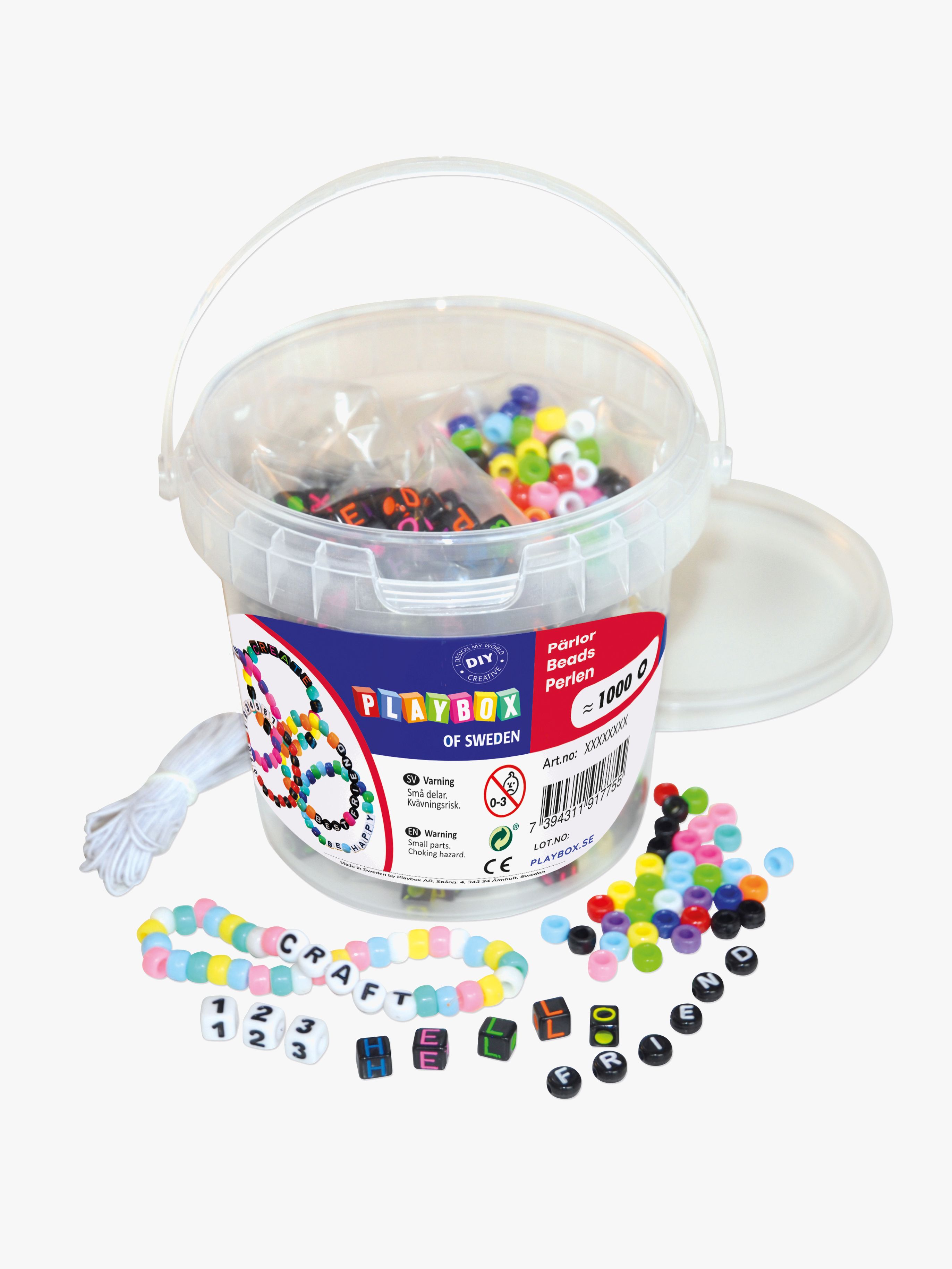 Playbox Buchstabenperlen Im Eimer 1000 St