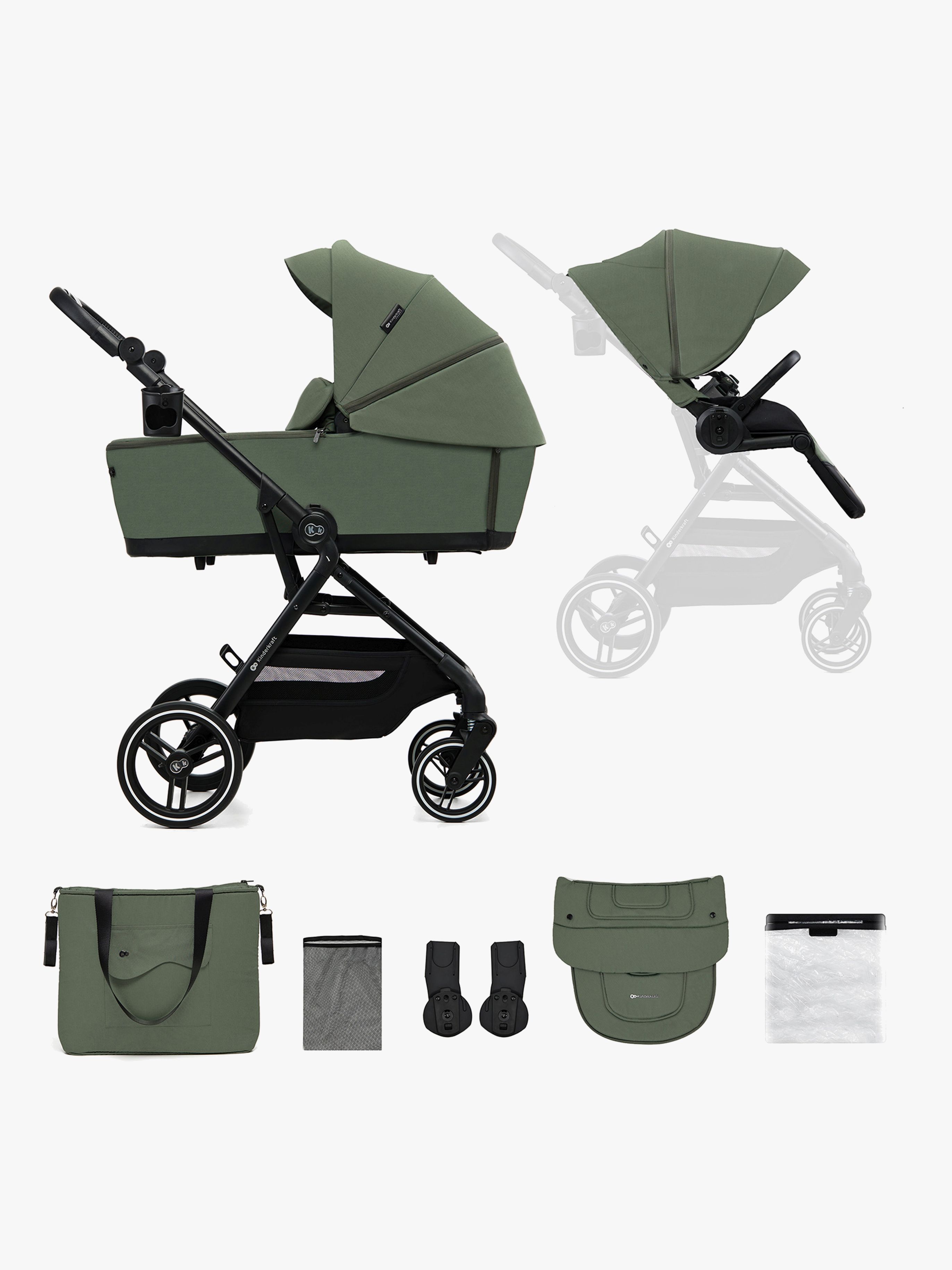 YOXI 2-in-1-Kombikinderwagen, Mystic Green, Kinderwagen, 2 in 1