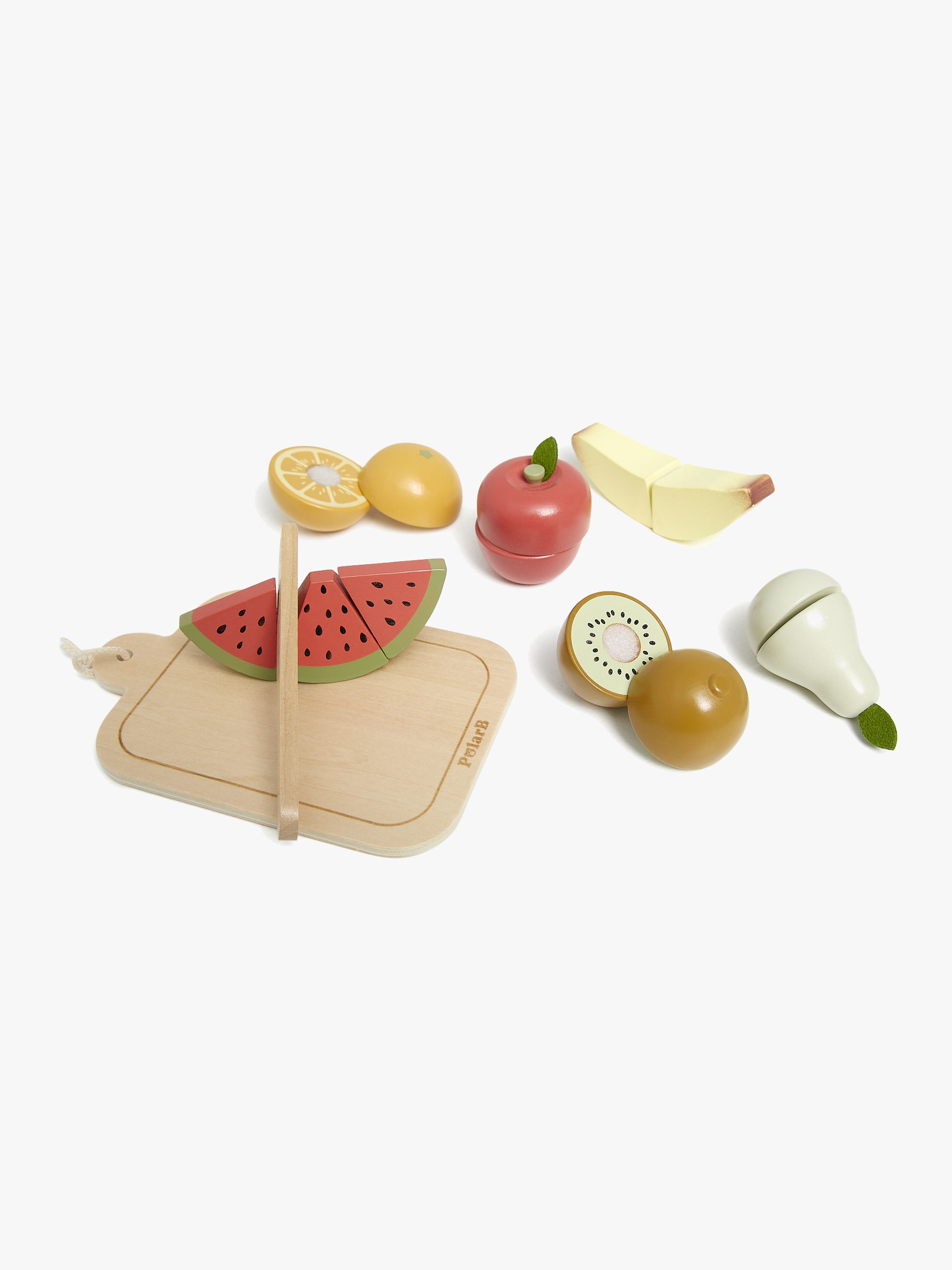 VIGA Spielset mit Obst und Schneidebrett