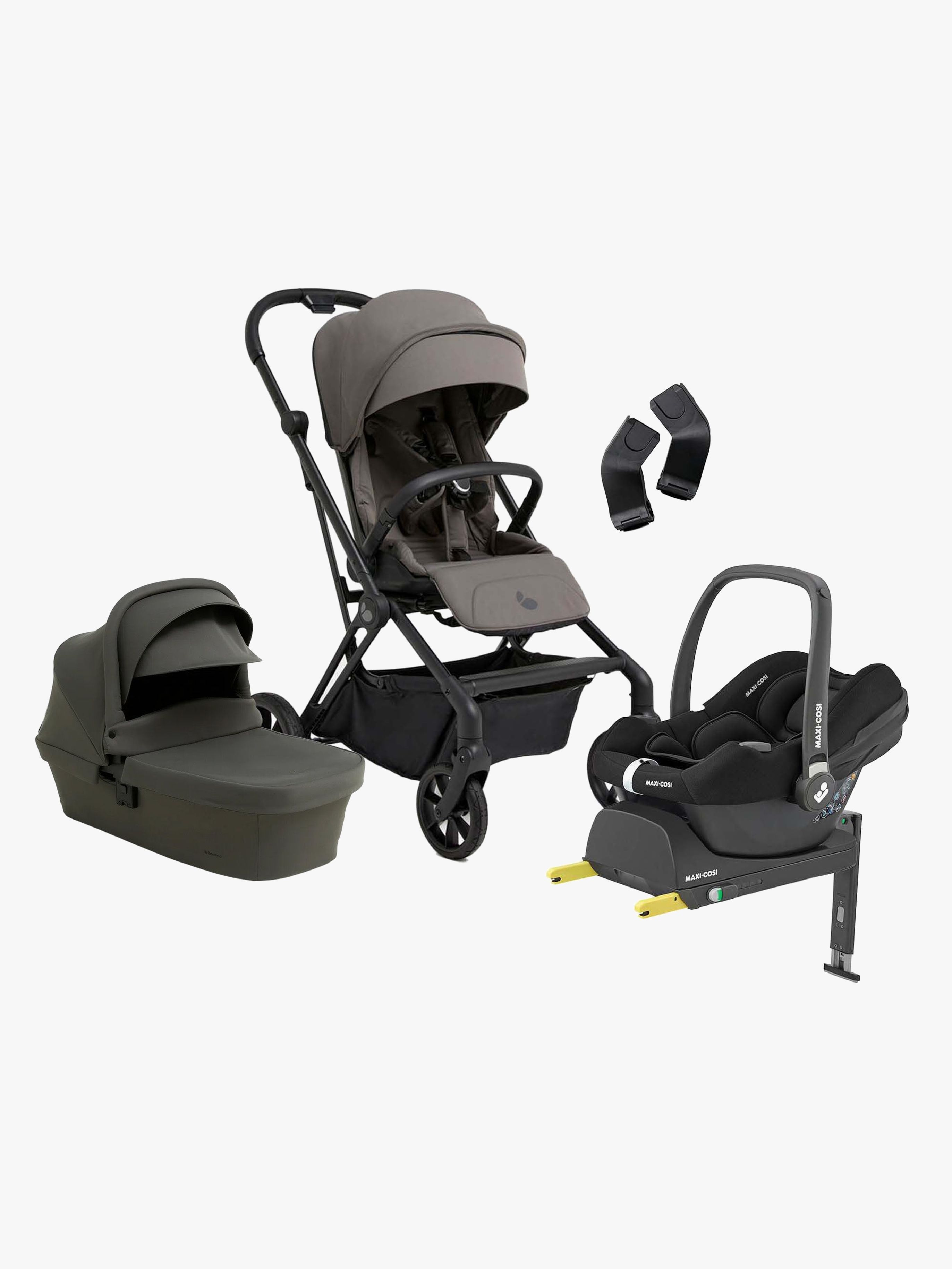 Beemoo Pro Twist Kombiwagen inkl. Maxi-Cosi CabrioFix Babyschale &  Basis, Mocha Grey/Black