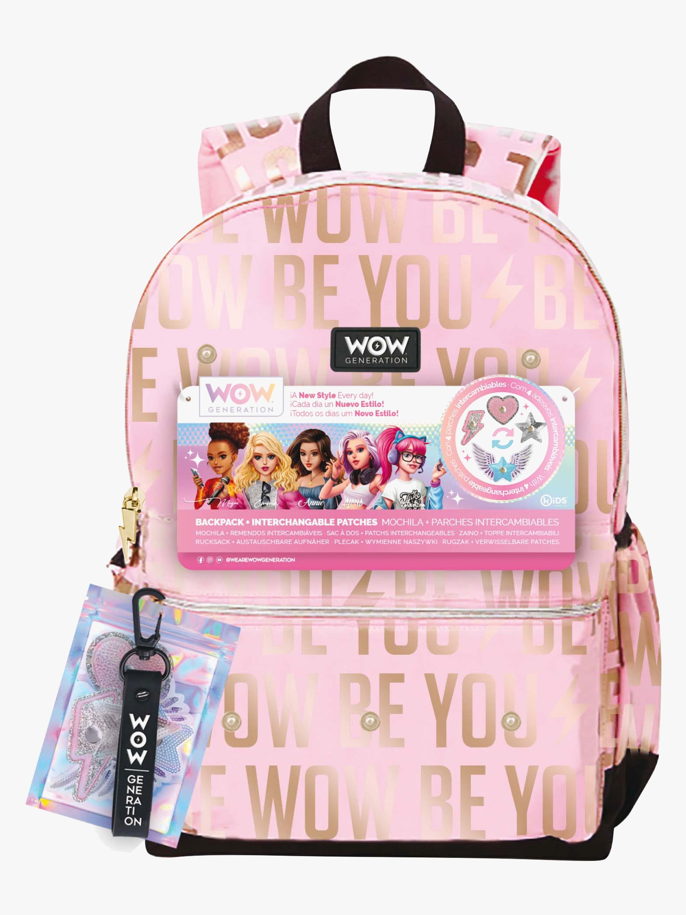 Kinder Rucksack mit Stoffmarken, Rosa
