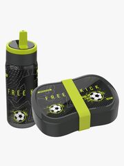 Lunch Buddies Football Brotdose und Flasche, Black