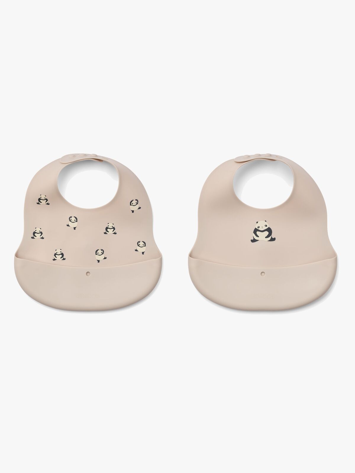 LIEWOOD Ember Gemusterte Lätzchen 2er-Pack, Panda/Sandy