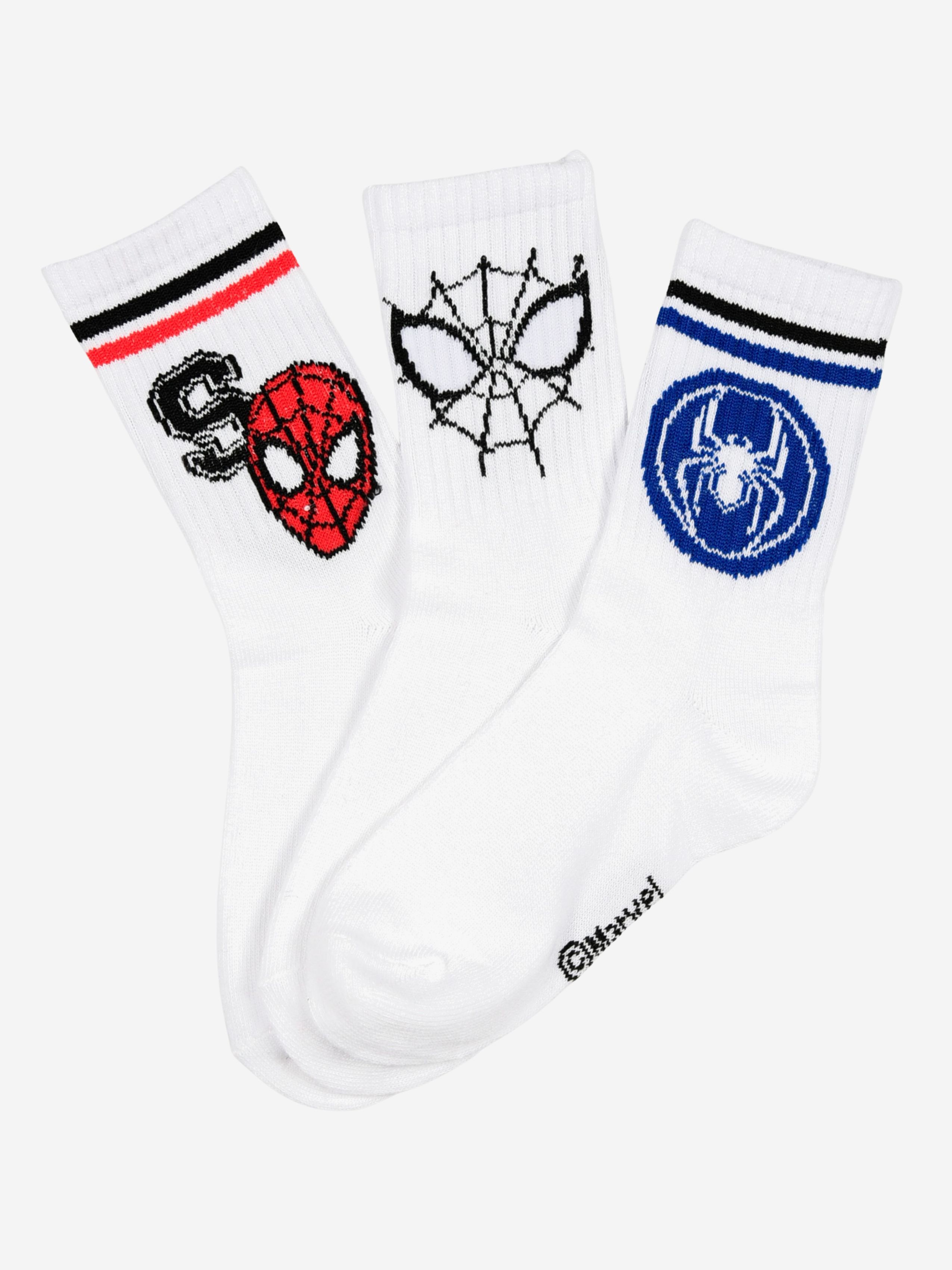 Marvel Spider-Man Socken 3er-Pack, Mehrfarbig, 23-26