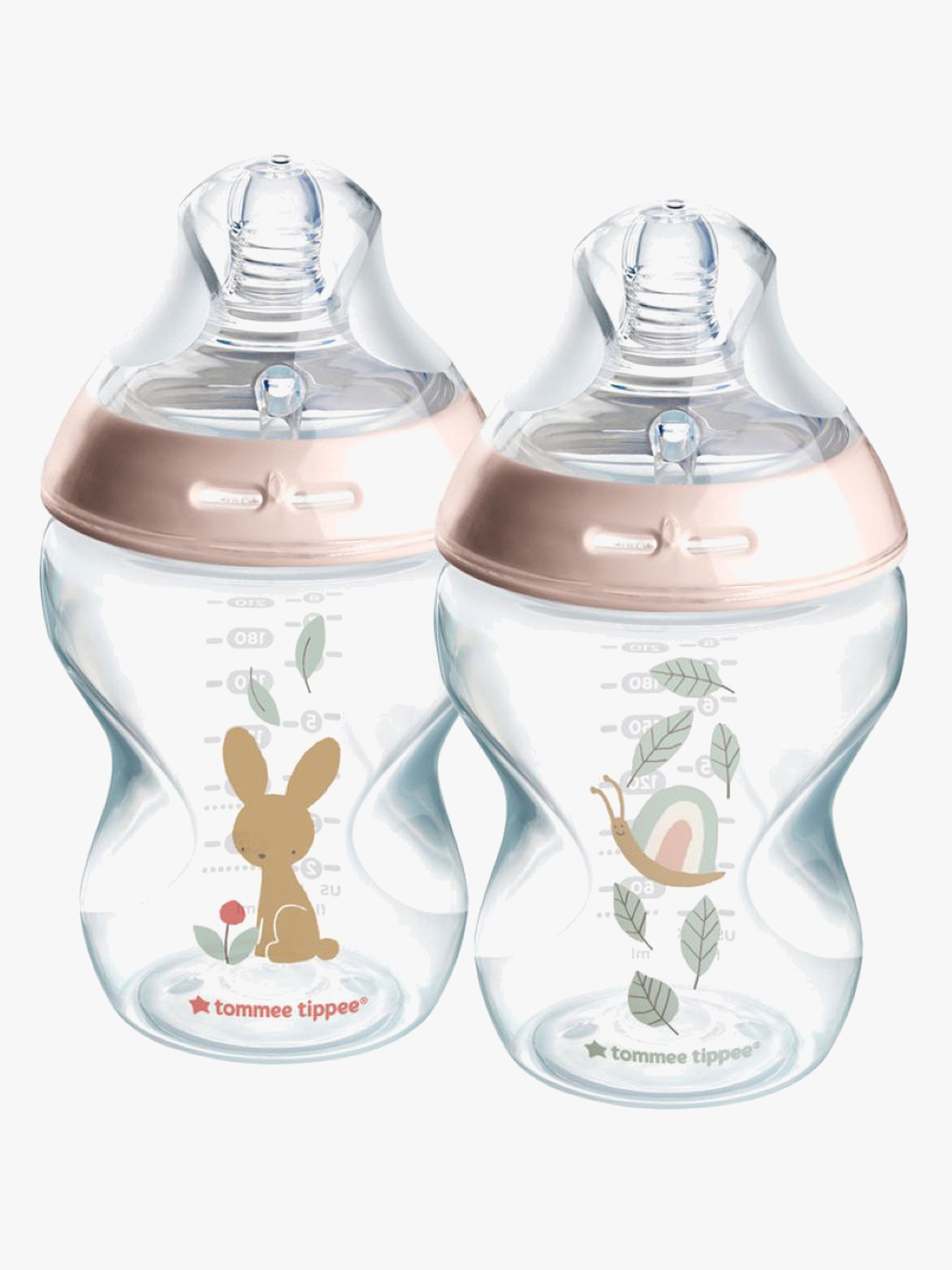 Tommee Tippee Natural Start Babyflaschen 260 ml 2er-Pack, Deco Pink