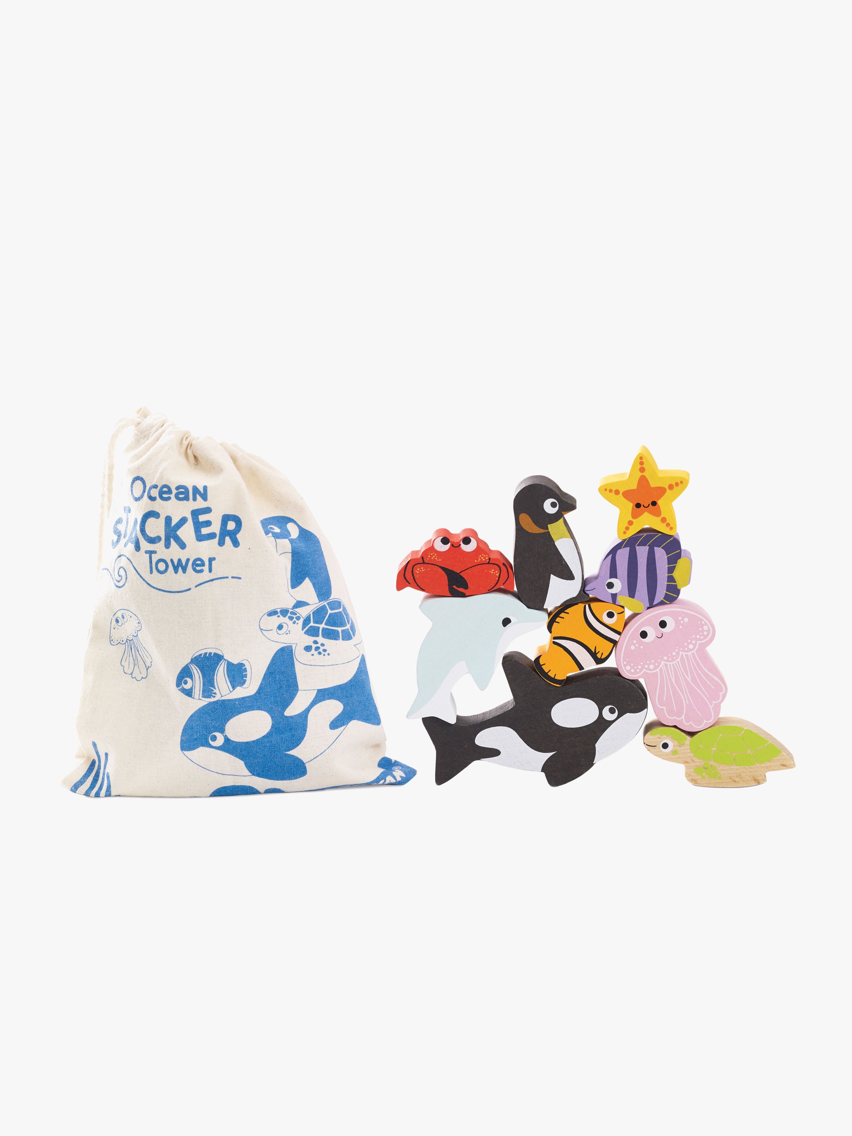 Stapelklötze Meerestier & Beutel, Babyspielzeug