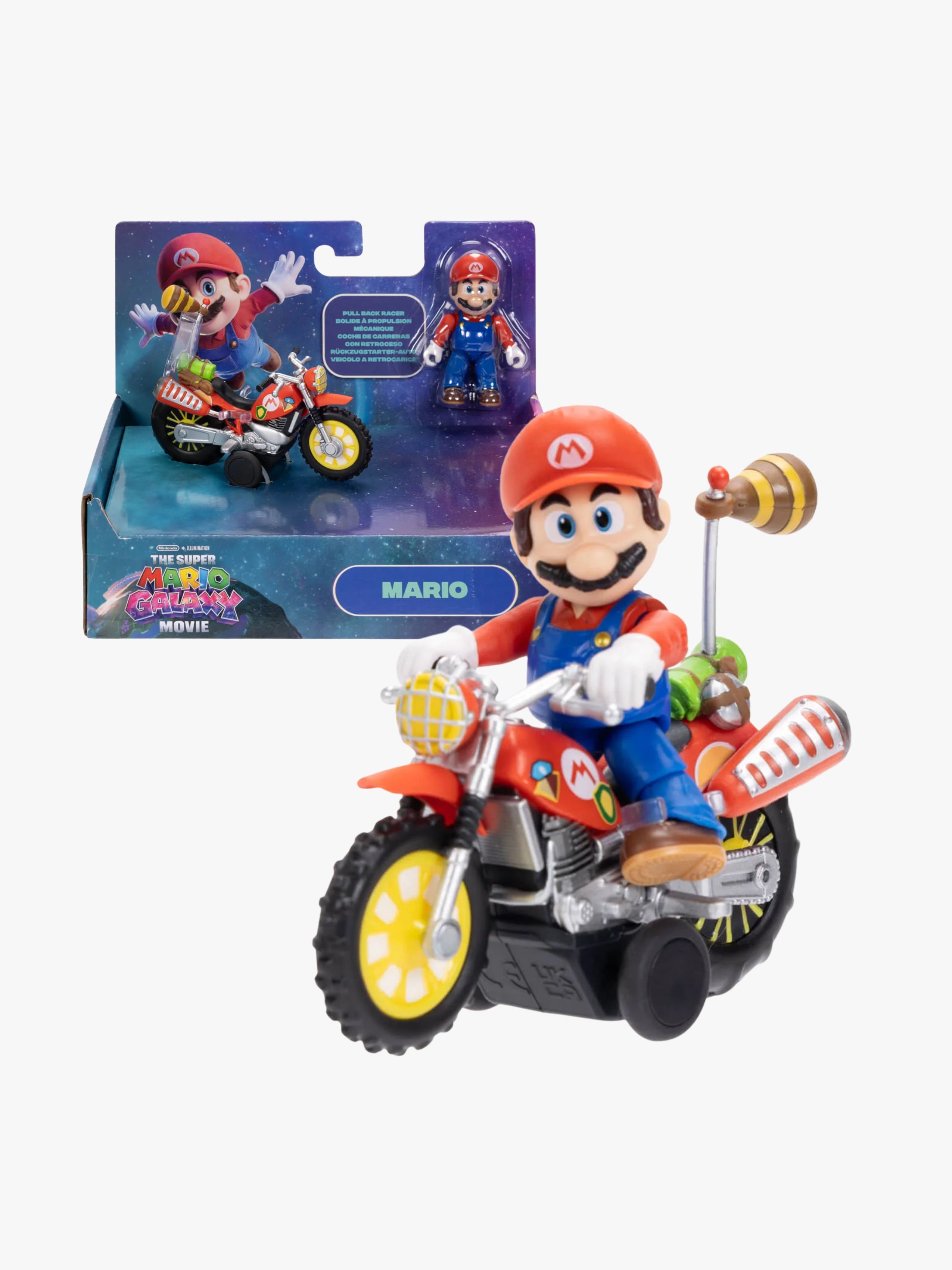 Super Mario Galaxy Movie Figur mit Motorrad
