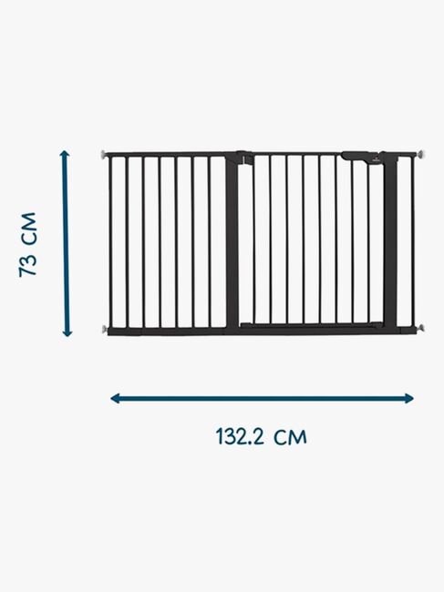 BabyDan Premier Klemmgitter + 8 Erweiterungen 126-132,2 cm, Schwarz