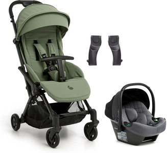 Beemoo Easy Fly Lux 4 Buggy inkl. Route i-Size Babyschale, Sea Green/Mineral Grey