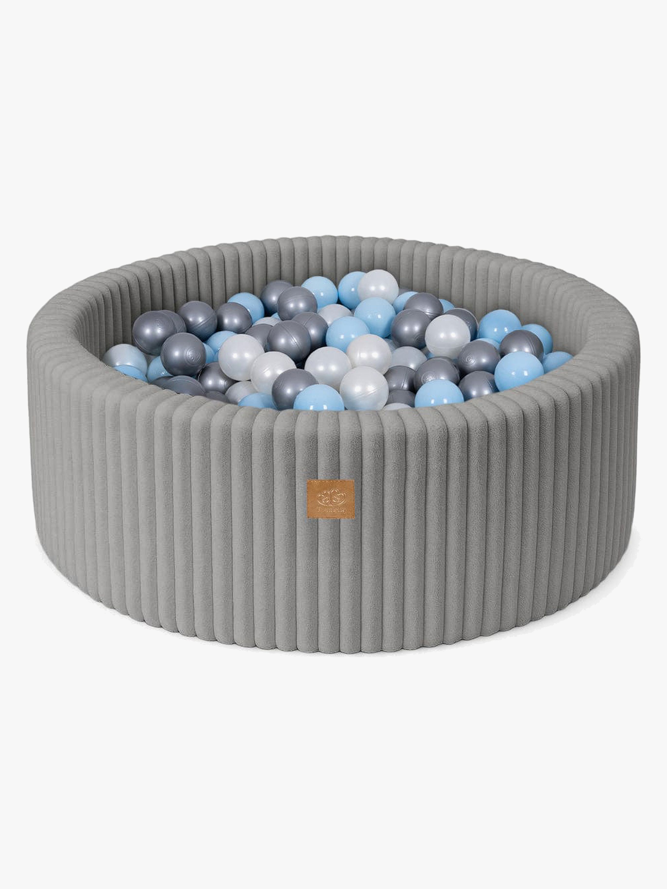 MeowBaby Churros Bällebad Moon Grey, Blue/Silver