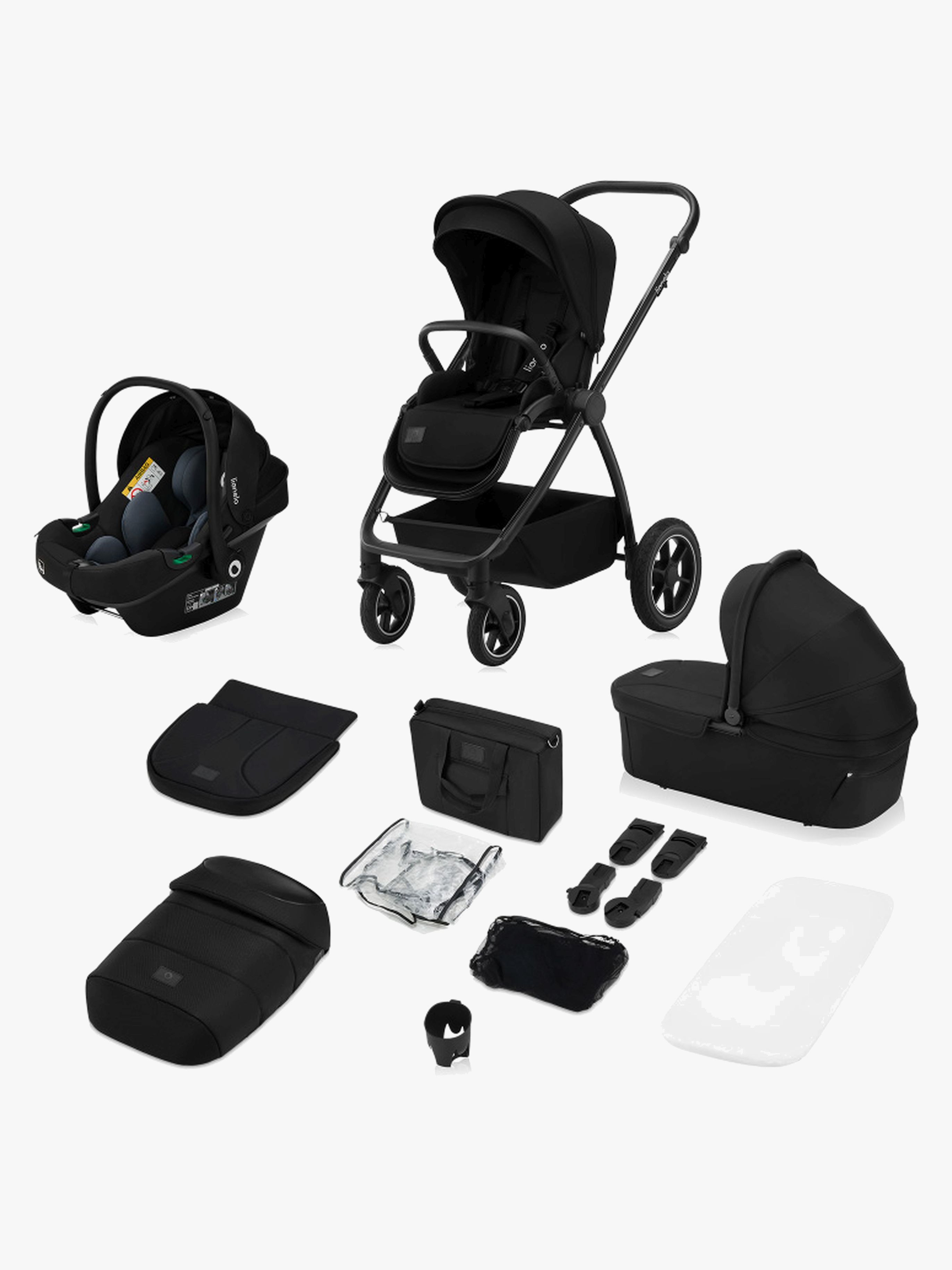 Lionelo Meril 3-in-1 Kombikinderwagen, Black Onyx