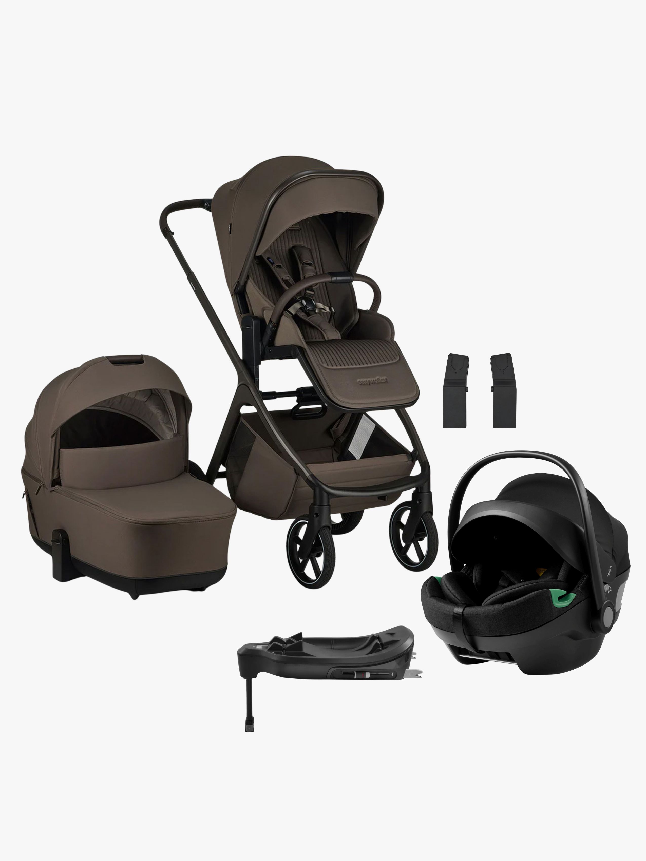 EasyWalker Zoey Kombikinderwagen inkl. Axkid GOKID Babyschale &  Basis, Chestnut Brown