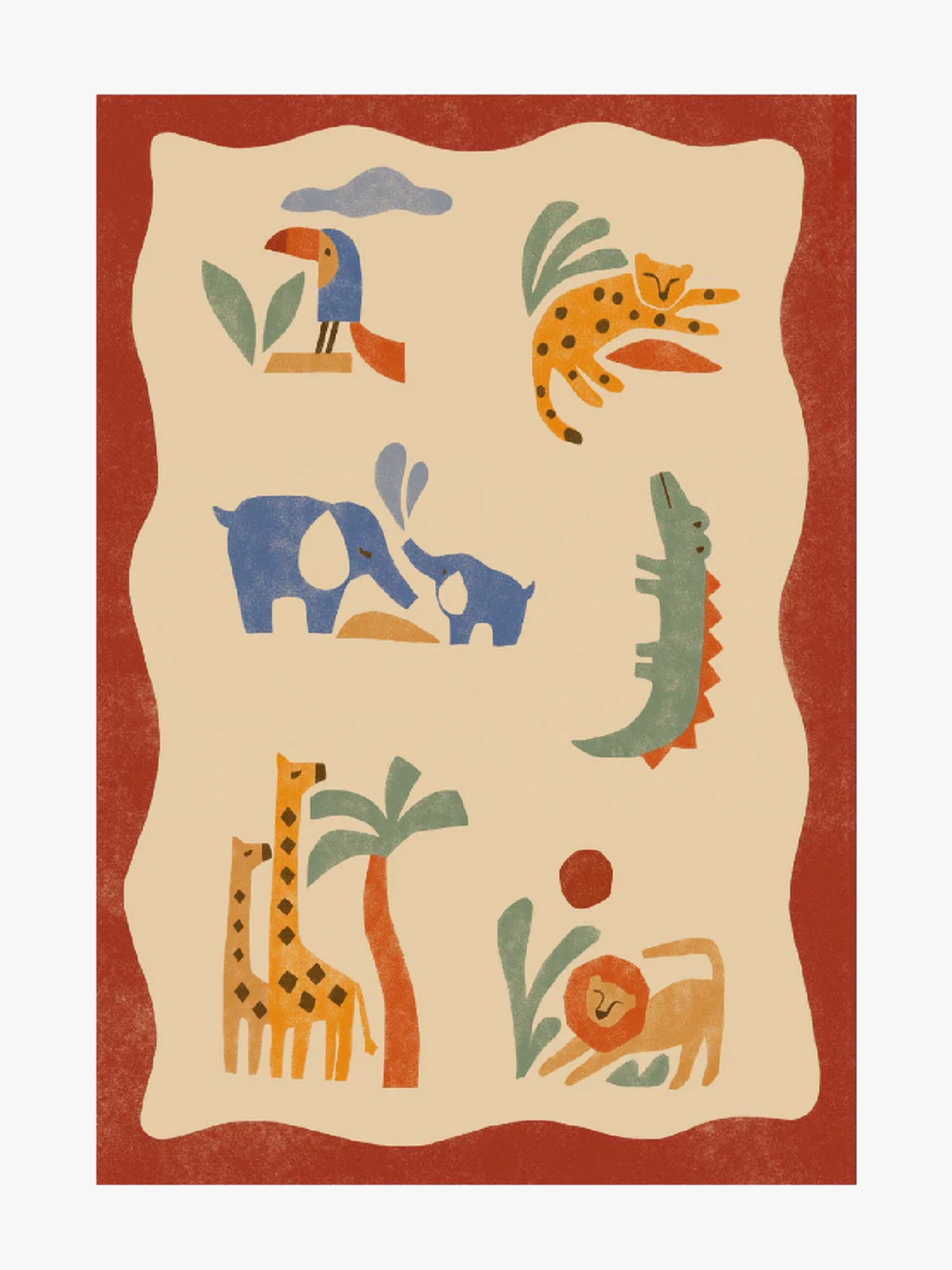 Teppich 120x160, Matta Tails And Trails Safari Red