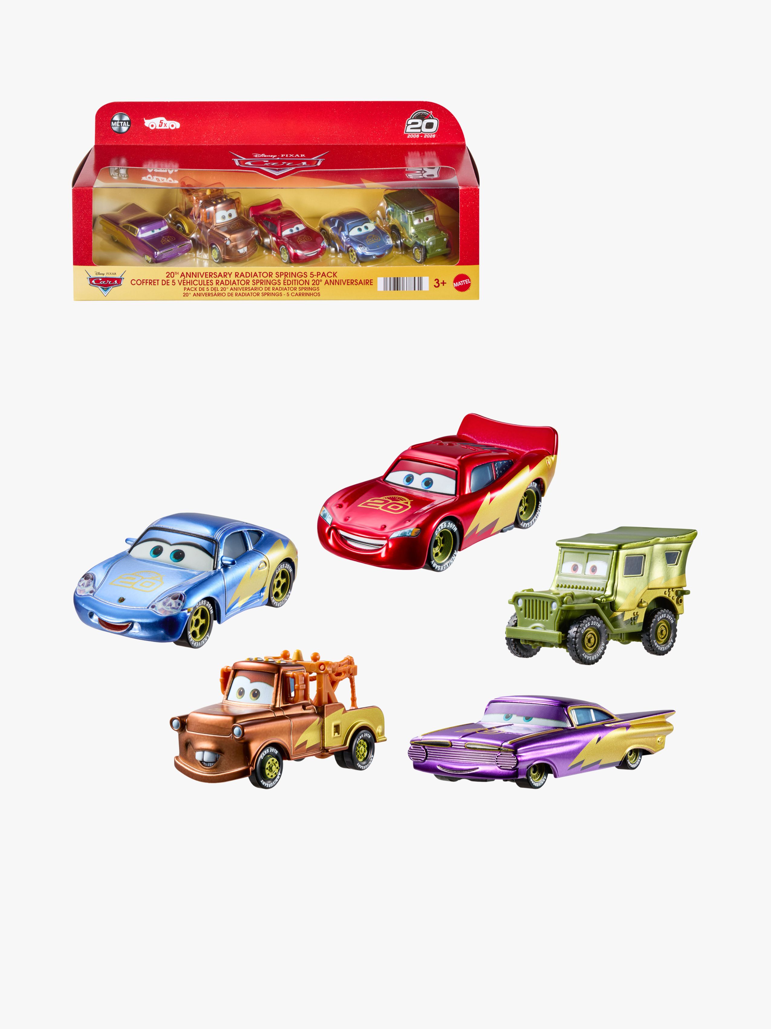 Disney Cars Die-Cast Modellauto 20th Anniversary, 5er-Pack