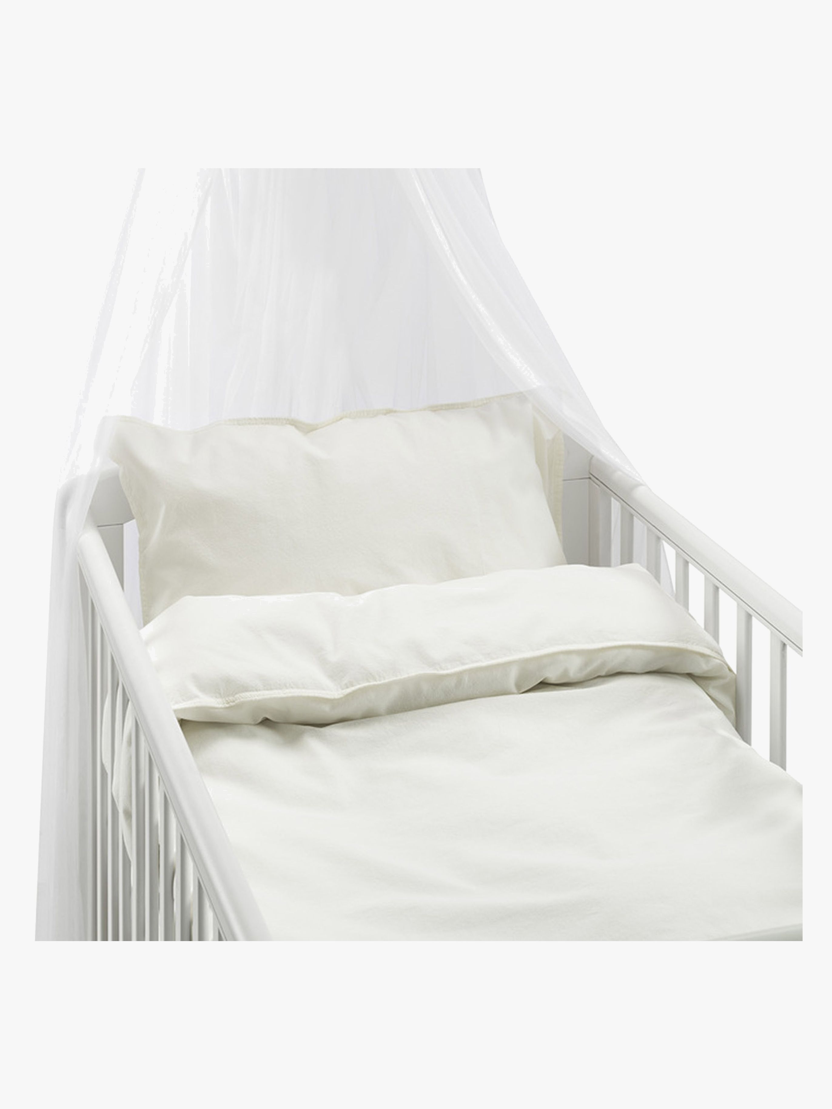 Borganäs Bettwäsche Babybett Humble 100 x 130 2-teilig, Weiß