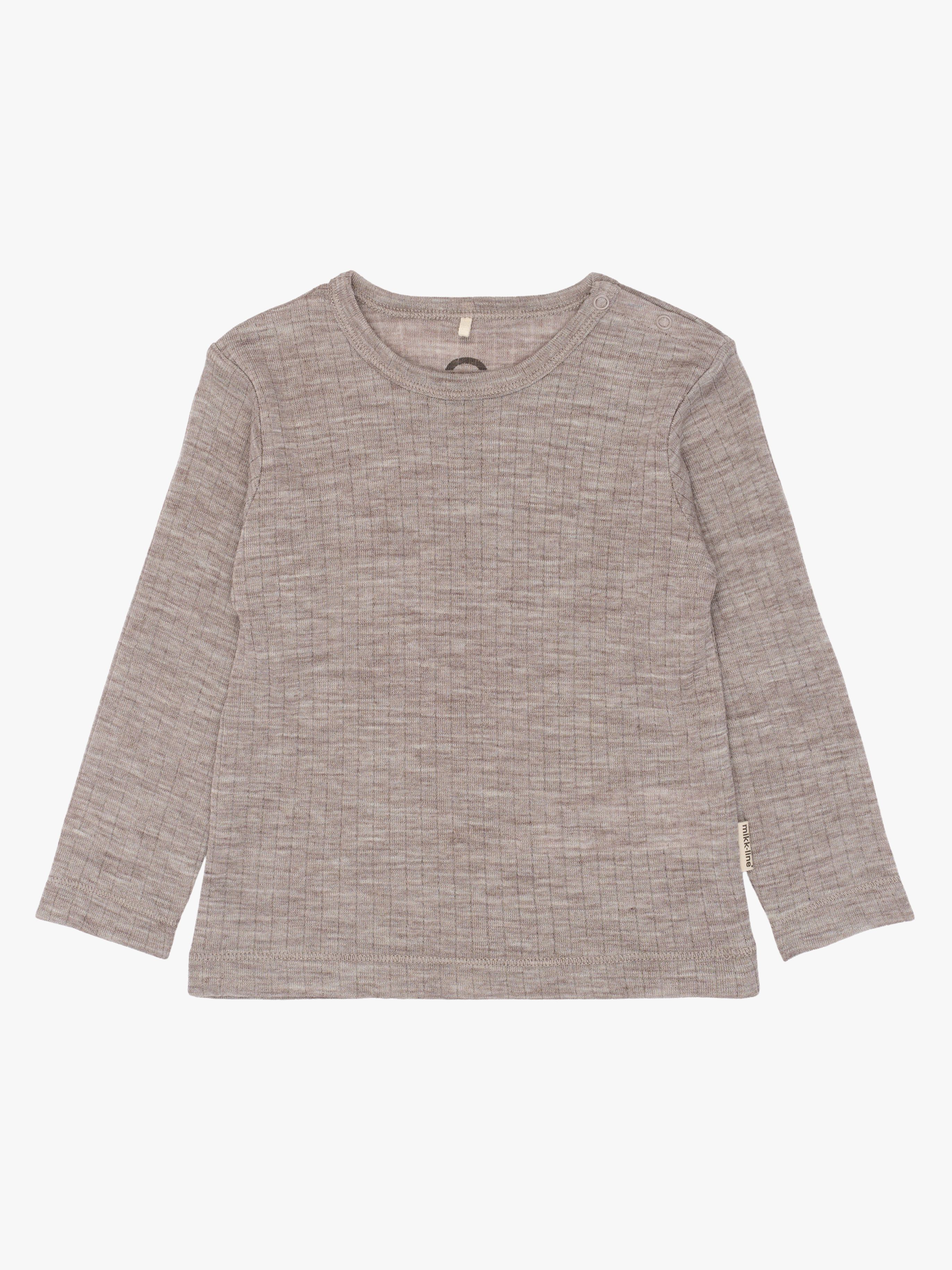 Langärmliges T-Shirt Baby Merinowolle, Melange Denver, 86