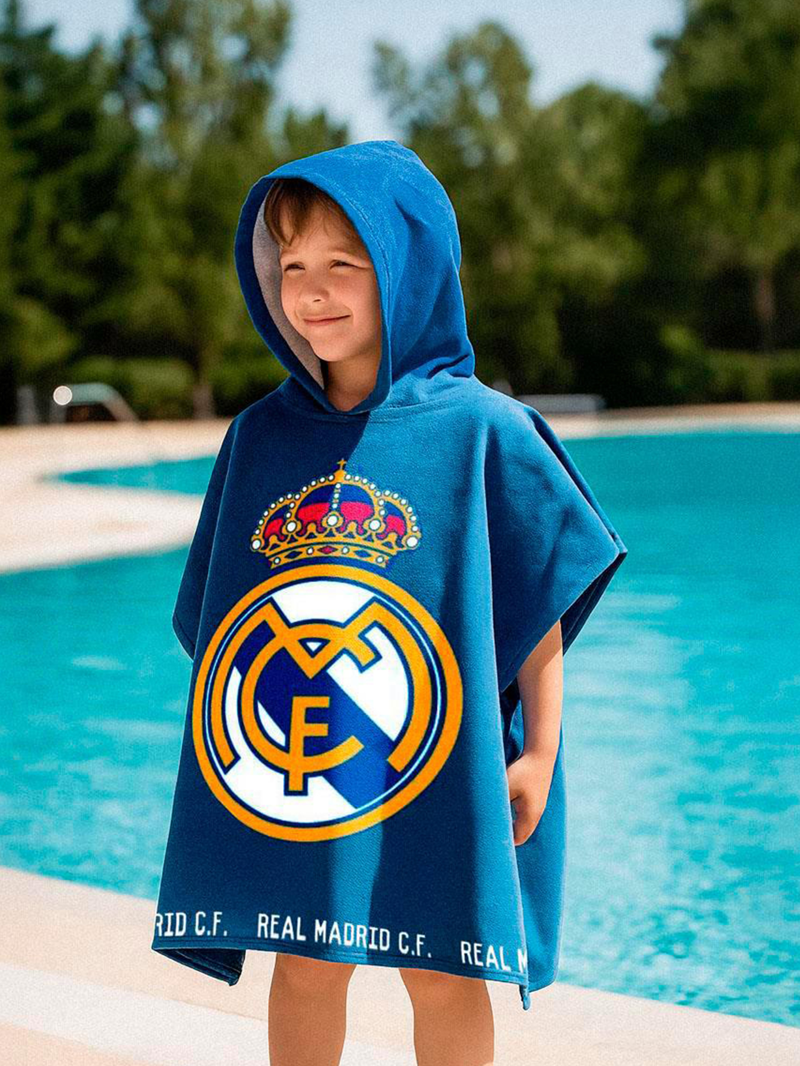 Real Madrid Strandponcho Mikrofaser, Blau