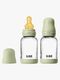 BIBS Slow Flow Glas Fläschchen Latex 2er-Pack 120 ml, Sage