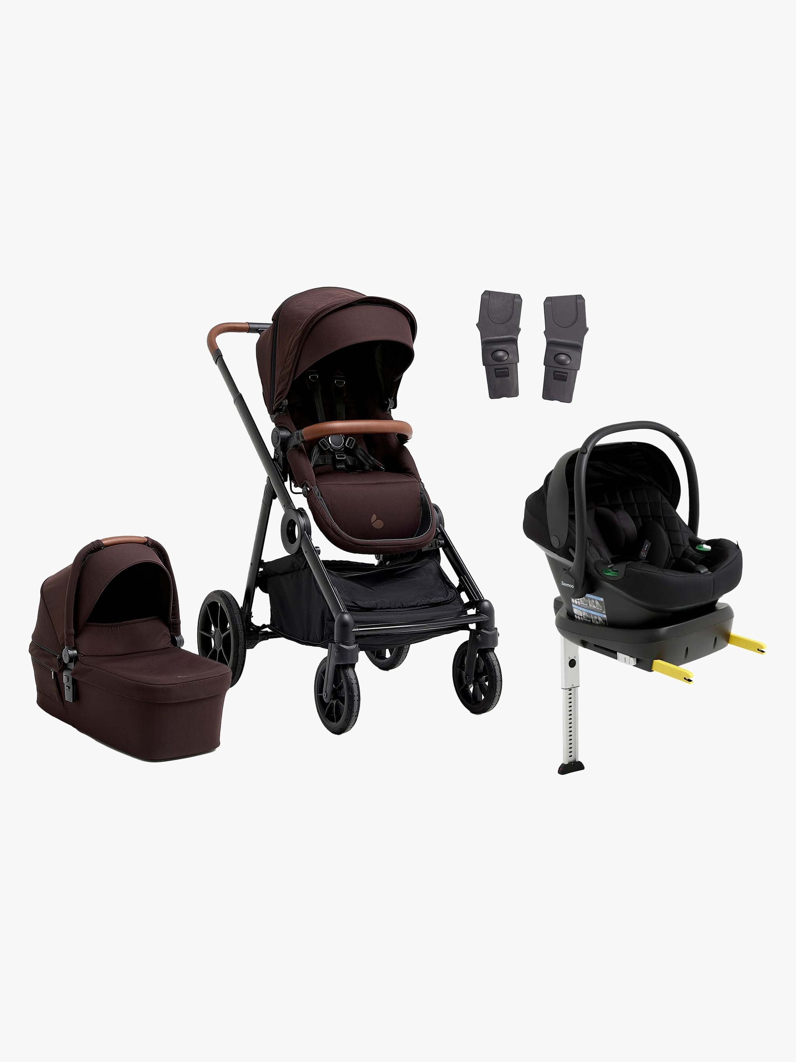 Beemoo Pro Multi 2 Kombiwagen inkl. Route i-Size Babyschale &  Basis, Espresso Brown/Black Stone