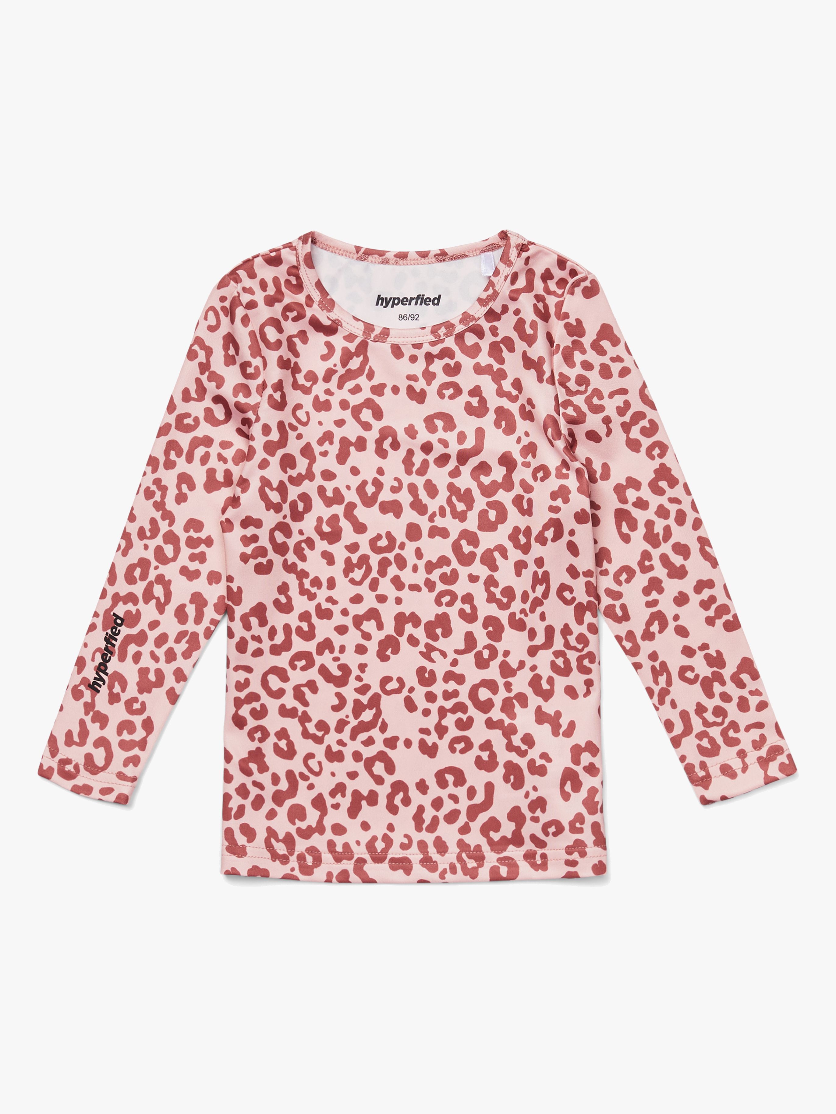 Hyperfied Long Sleeve Logo Top, Pink Leo 158-164