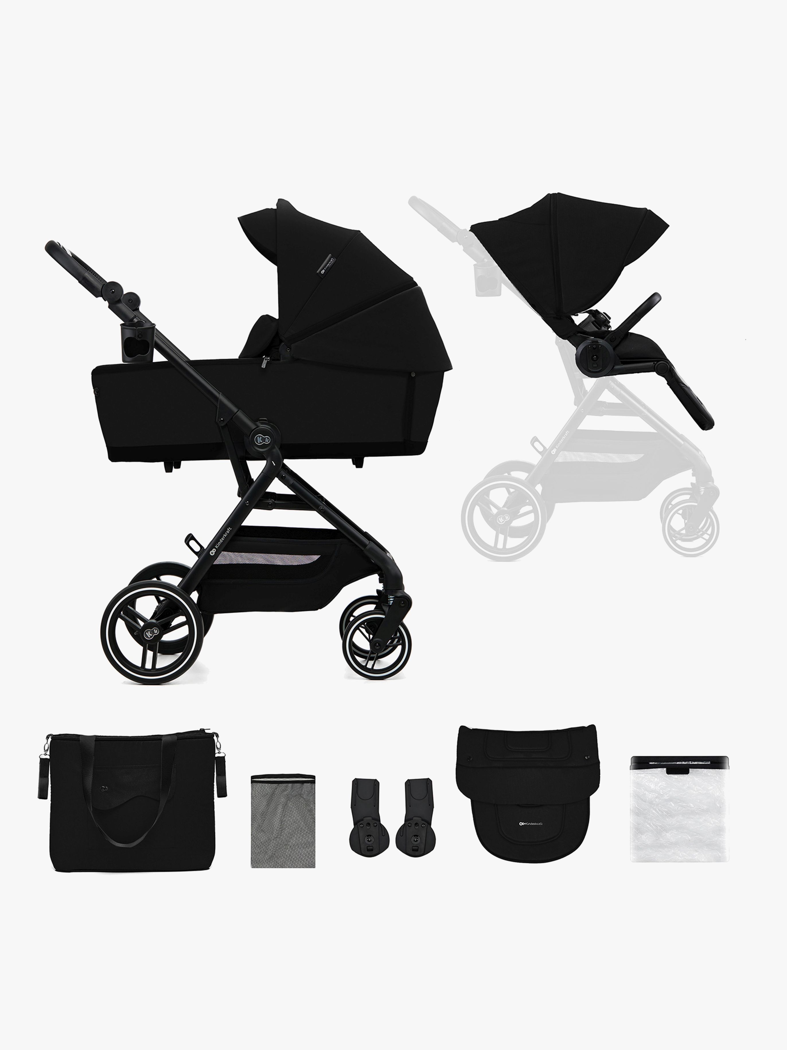 YOXI 2-in-1-Kombikinderwagen, Pure Black, Kinderwagen, 2 in 1