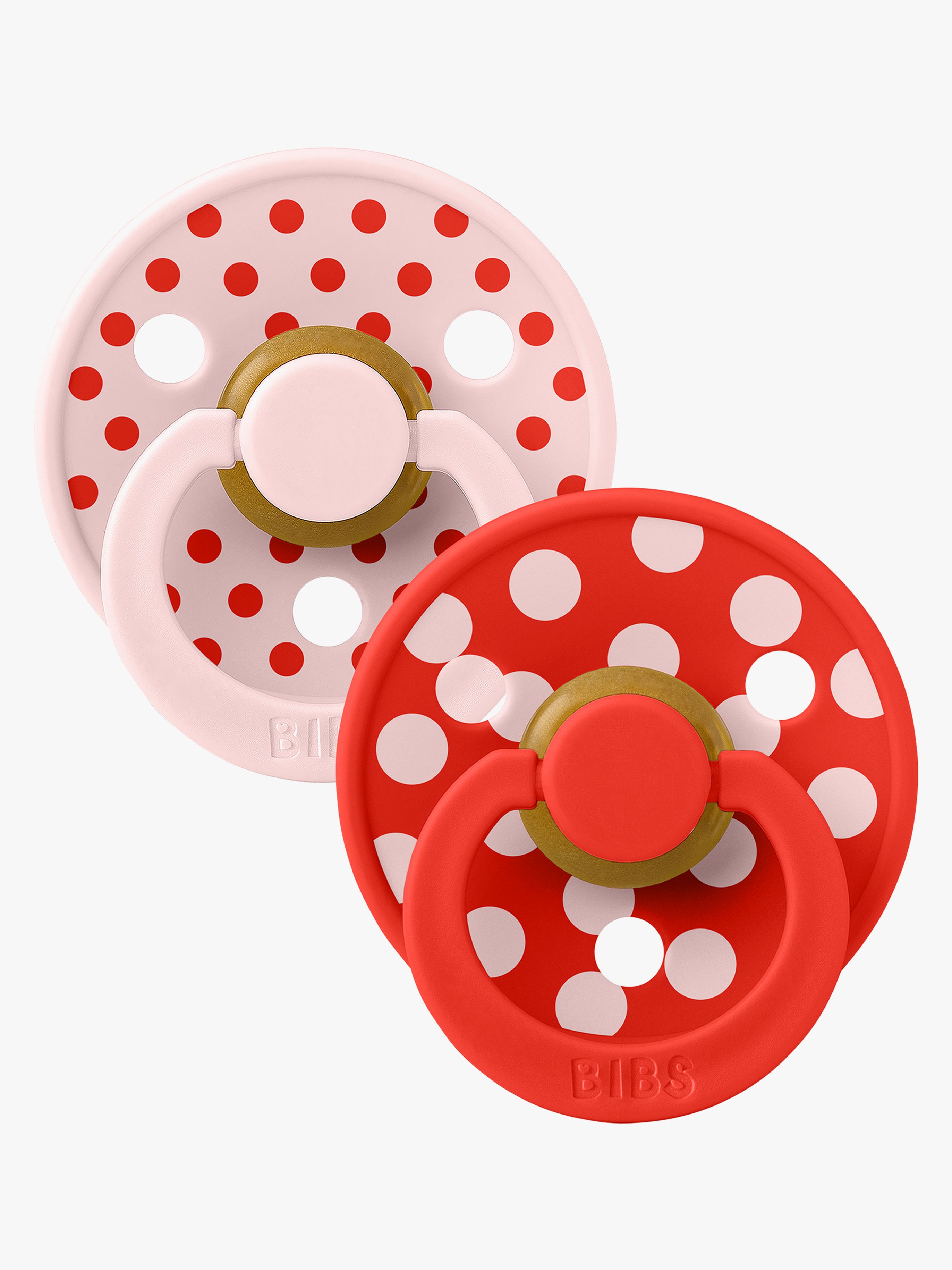 Studio Colour Polka Schnuller 2er-Pack Latex Größe 1, Blossom / Candy Apple