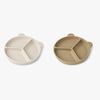 LIEWOOD Stacy Unterteilter Teller 2er-Pack, Sandy/Oat