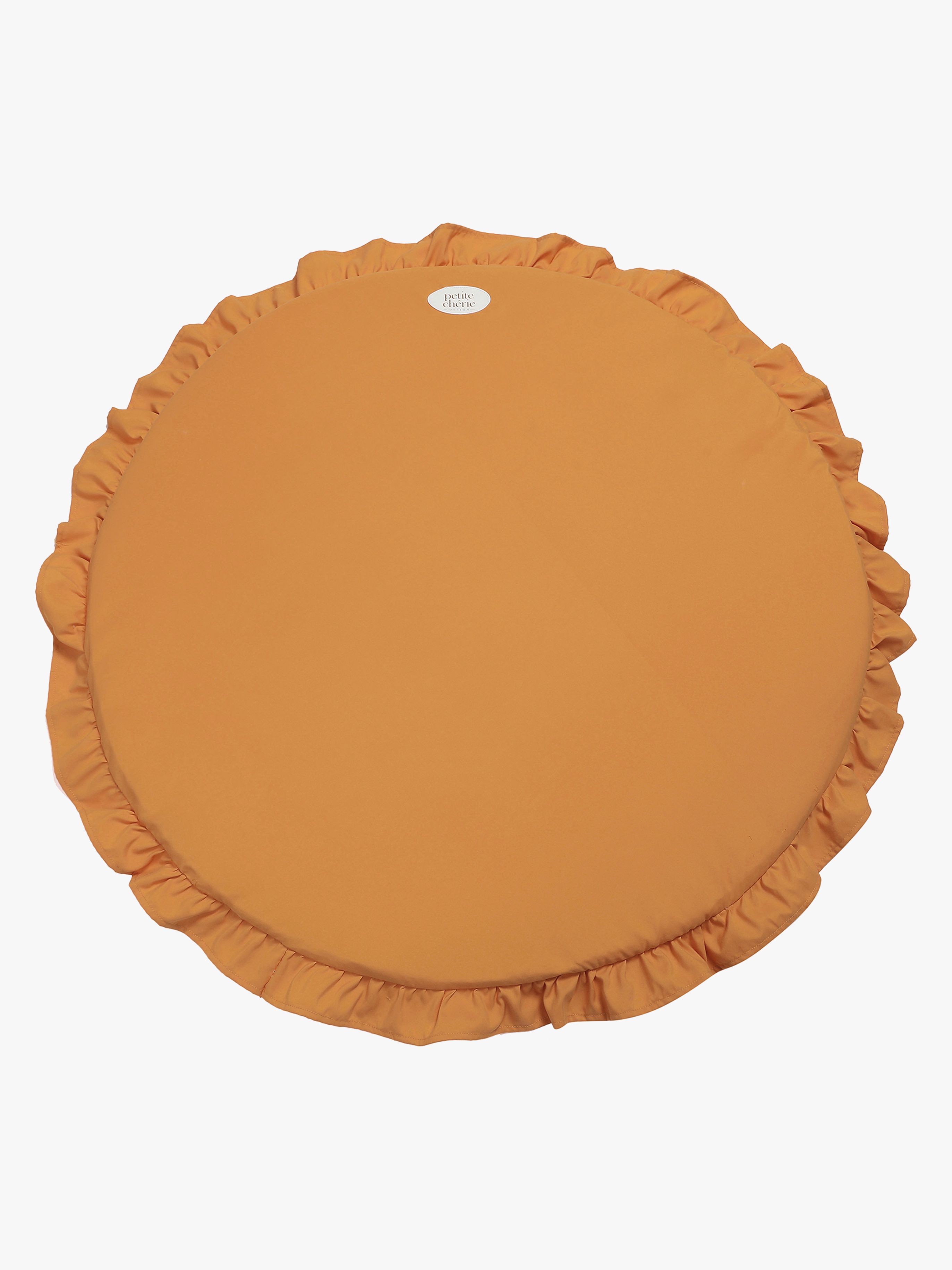 Spielteppich rund mit Rüschen, 80 cm, Butterscotch
